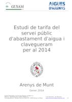 Estudi de tarifa del servei públic d'abastament d'aigua i clavegueram per al 2014