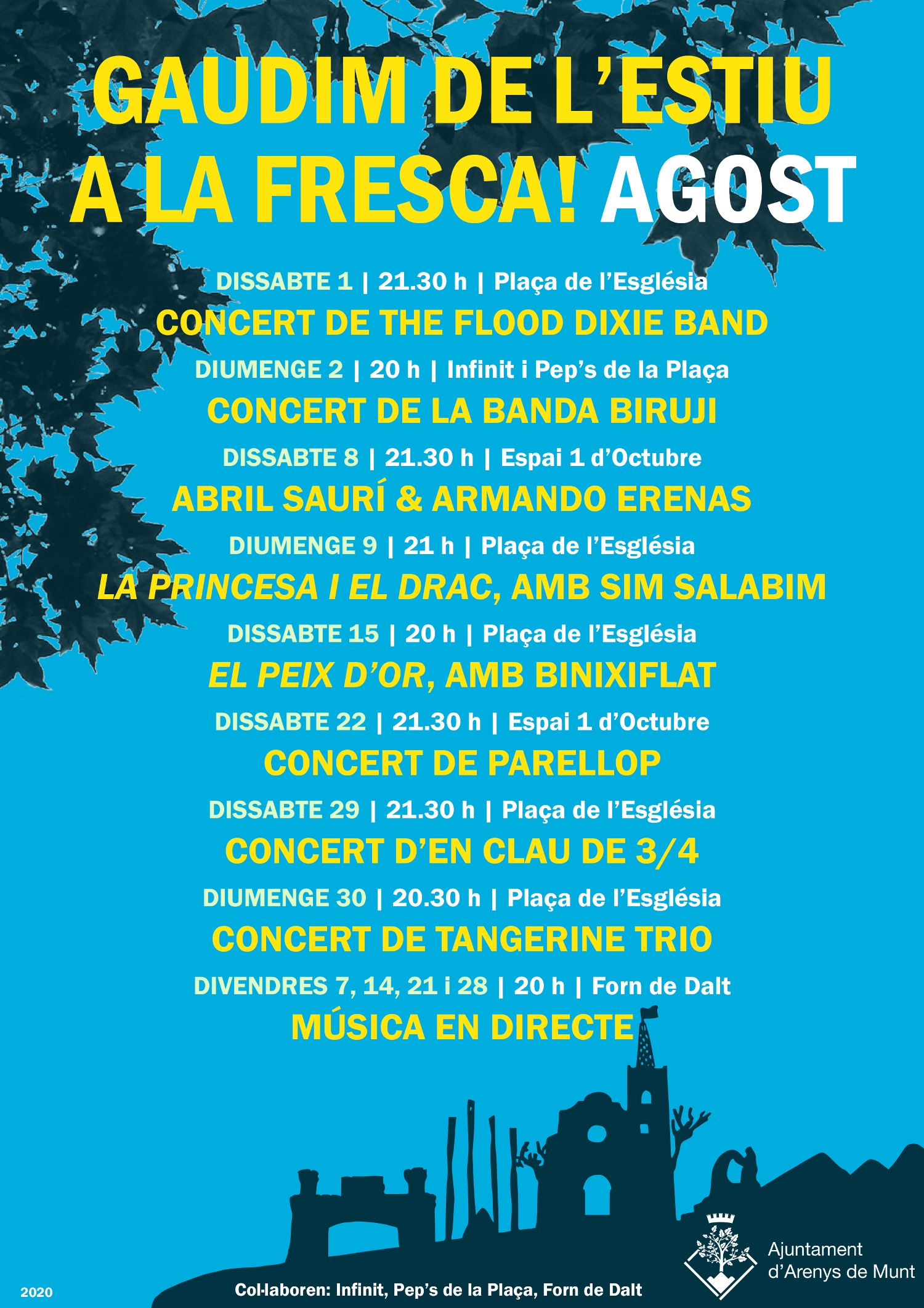 Cartell Gaudim de l'estiu a la fresca 2020-08