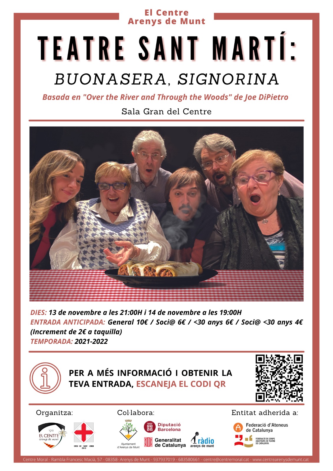 Cartell Buonasera, signorina Centre 13,14-11-2021