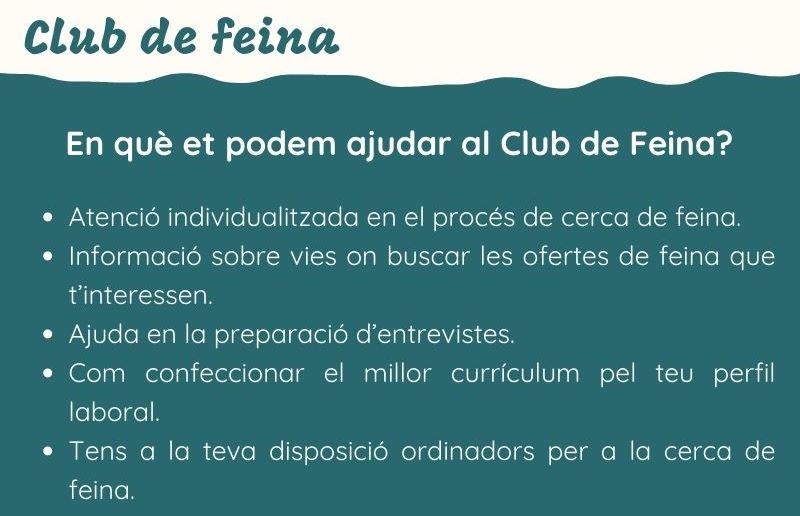 En què t'ajudem al Club de Feina?