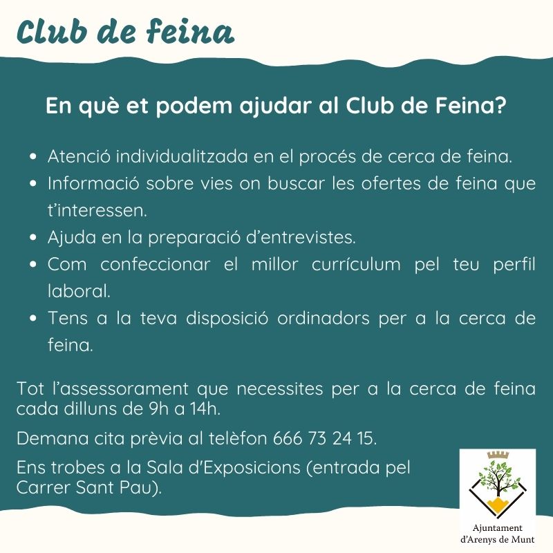 En què t'ajudem al Club de Feina?