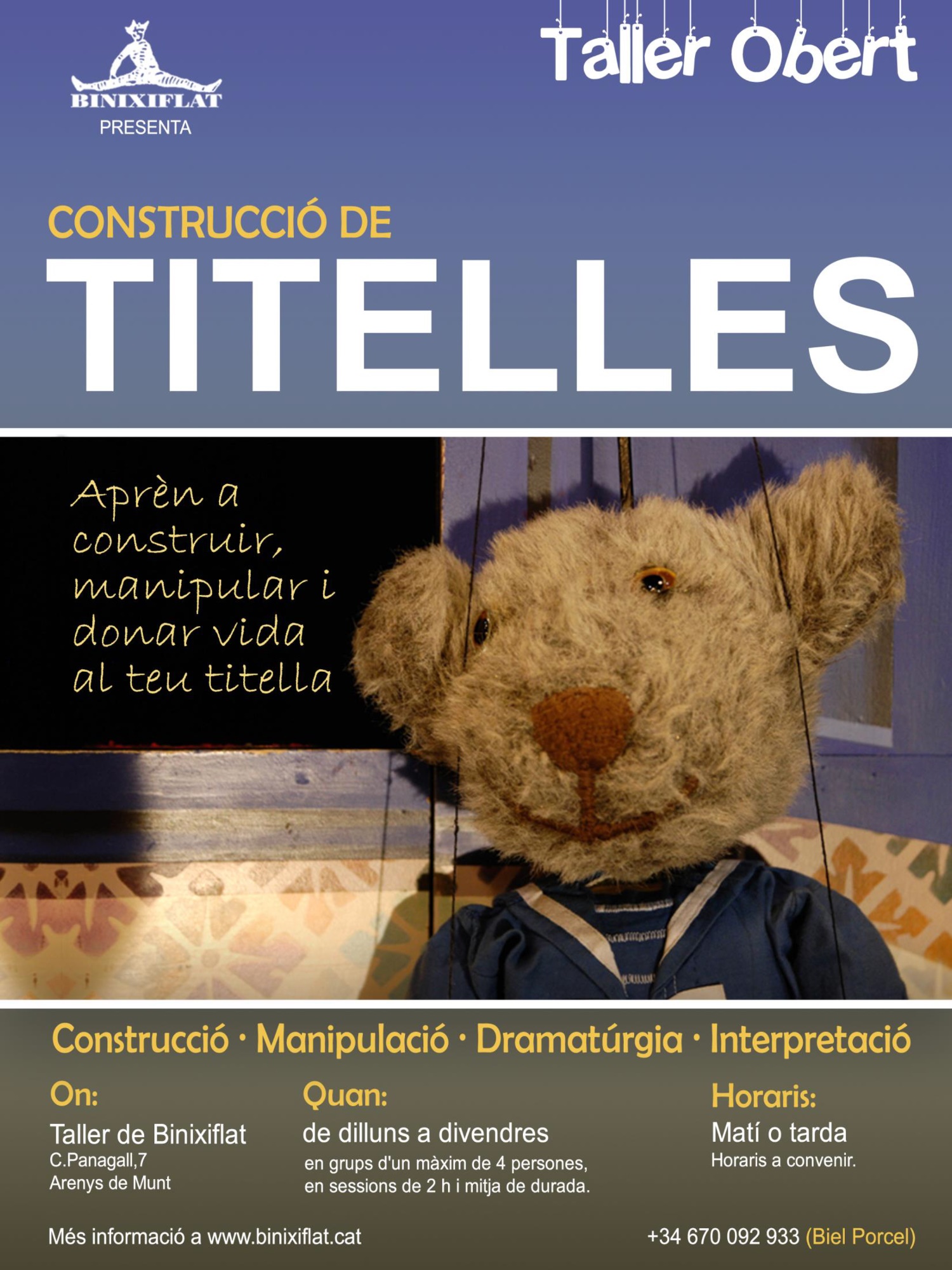 Taller de titelles Binixiflat (díptic)