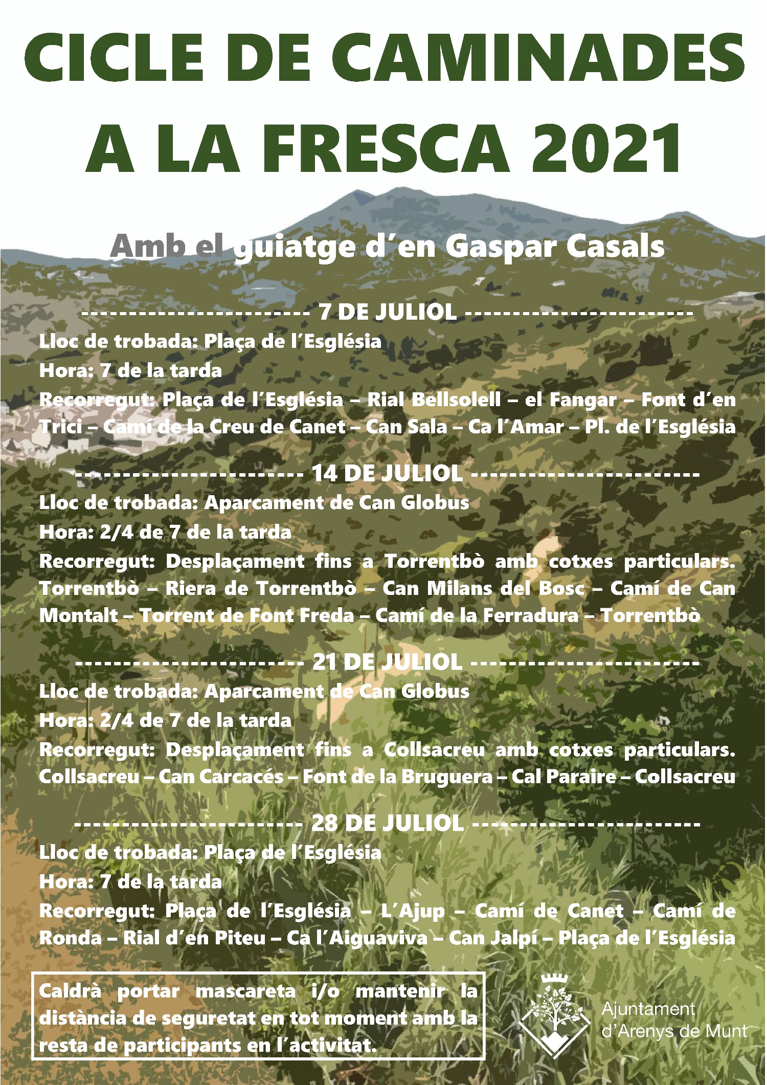 Cartell Cicle de Caminades a la Fresca juliol 2021