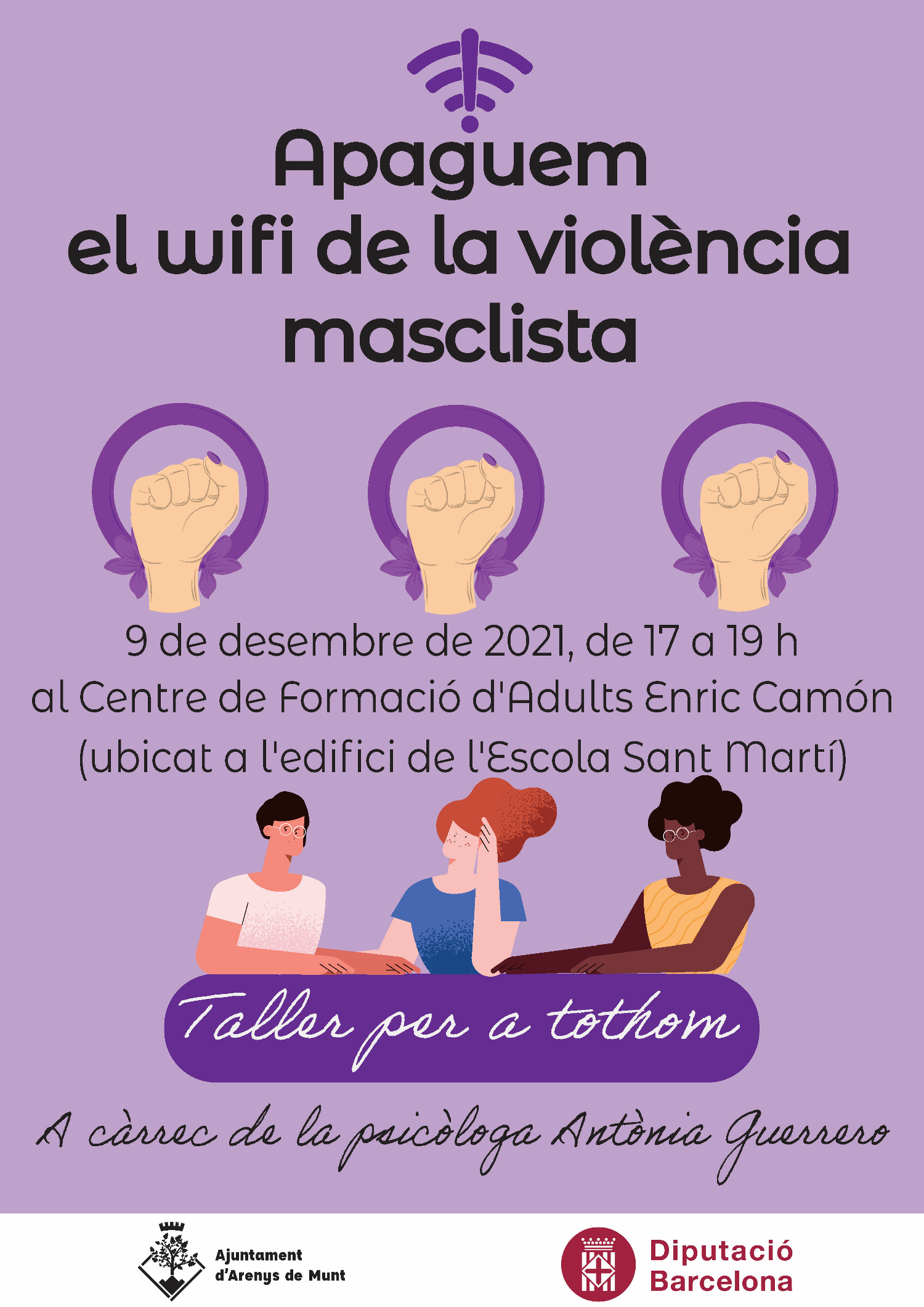 Cartell Apaguem el wifi de la violència masclista 9-12-2021