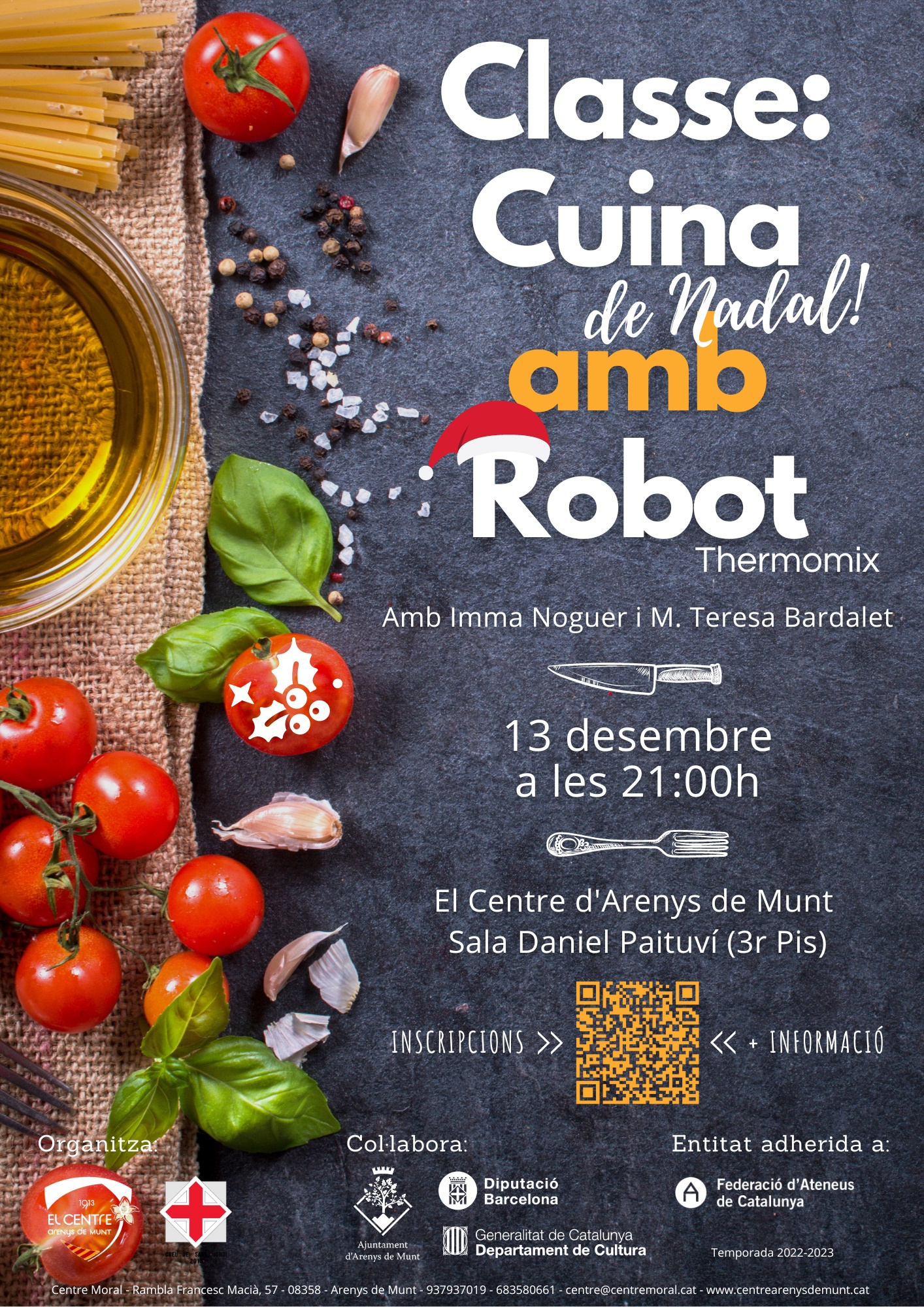 Cartell Centre Classe de cuina amb robot 13-12-22