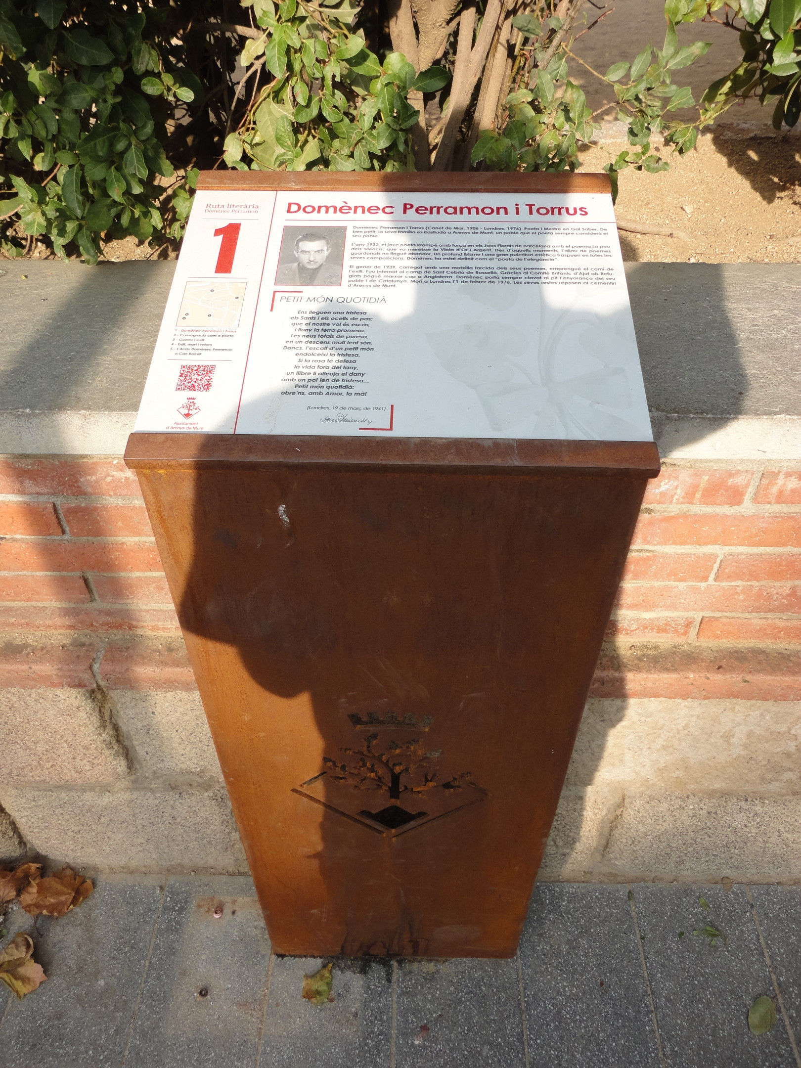 Ruta Domènec Perramon 1 - Domènec Perramon i Torrus (plaça de l'Església)