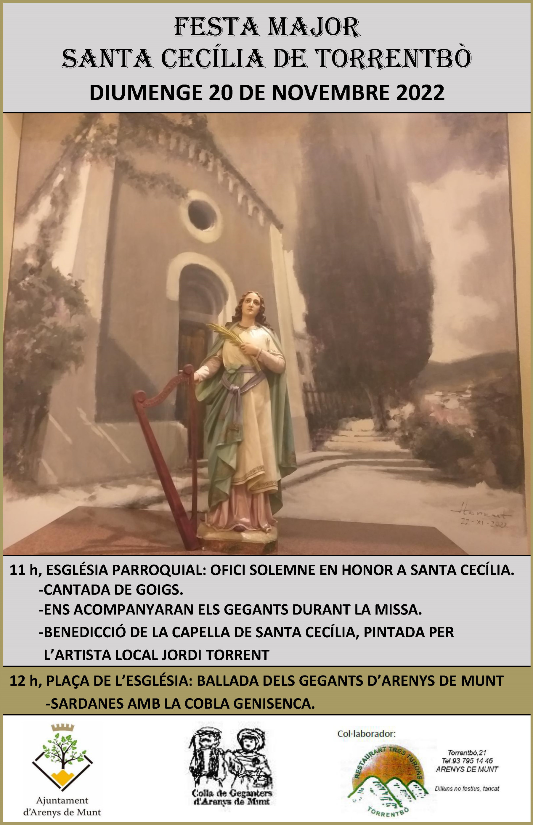 Cartell Festa Major de Santa Cec&iacute;lia de Torrentb&ograve; 2022