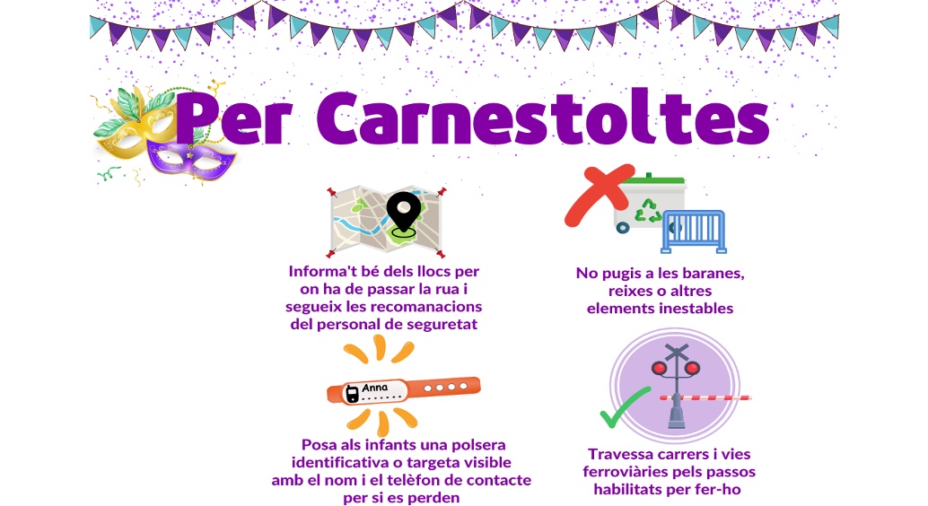Consells d'autoprotecció per a les festes de Carnestoltes