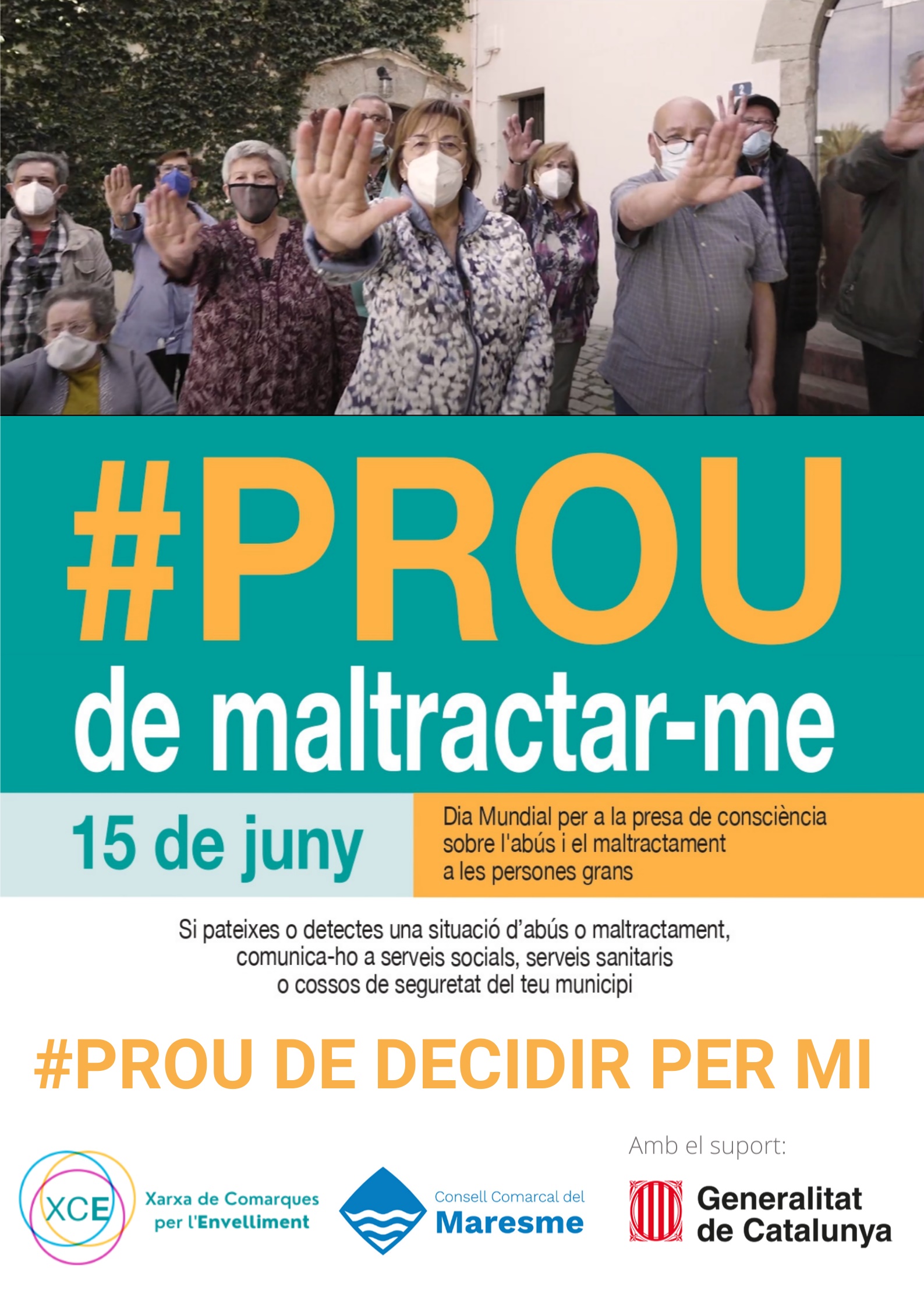 Cartell Dia Mundial Conscienciació Abús i Maltractament Gent Gran