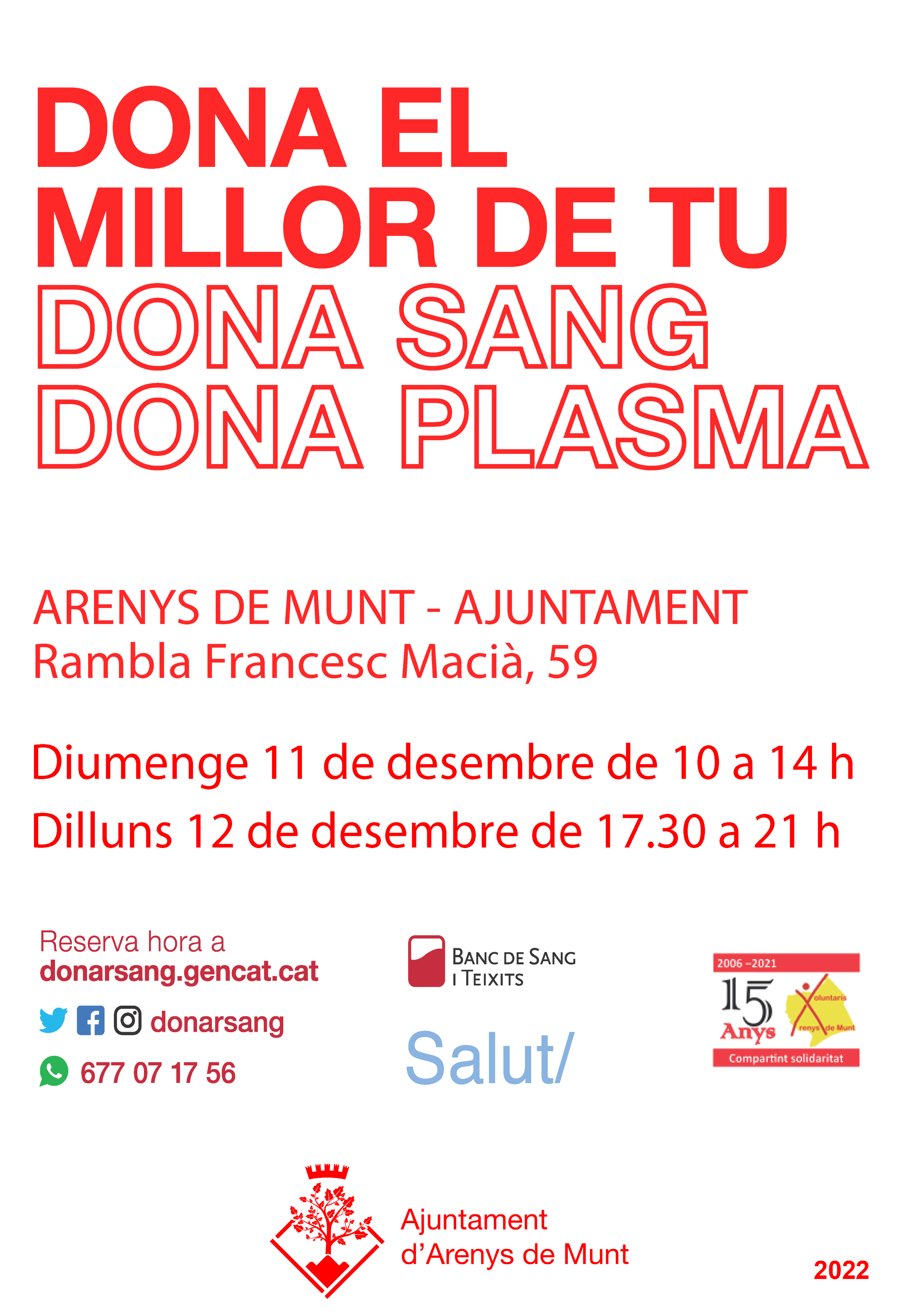 Cartell Dona Sang 11,12-12-22