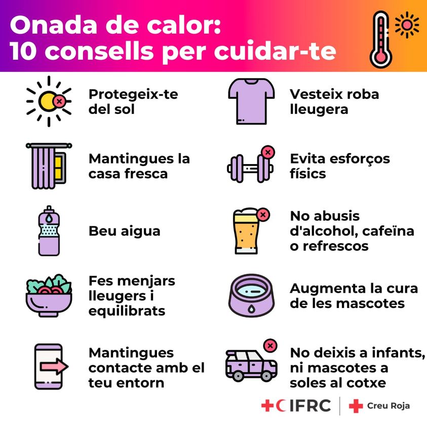 Consells &uacute;tils Creu Roja onada de calor