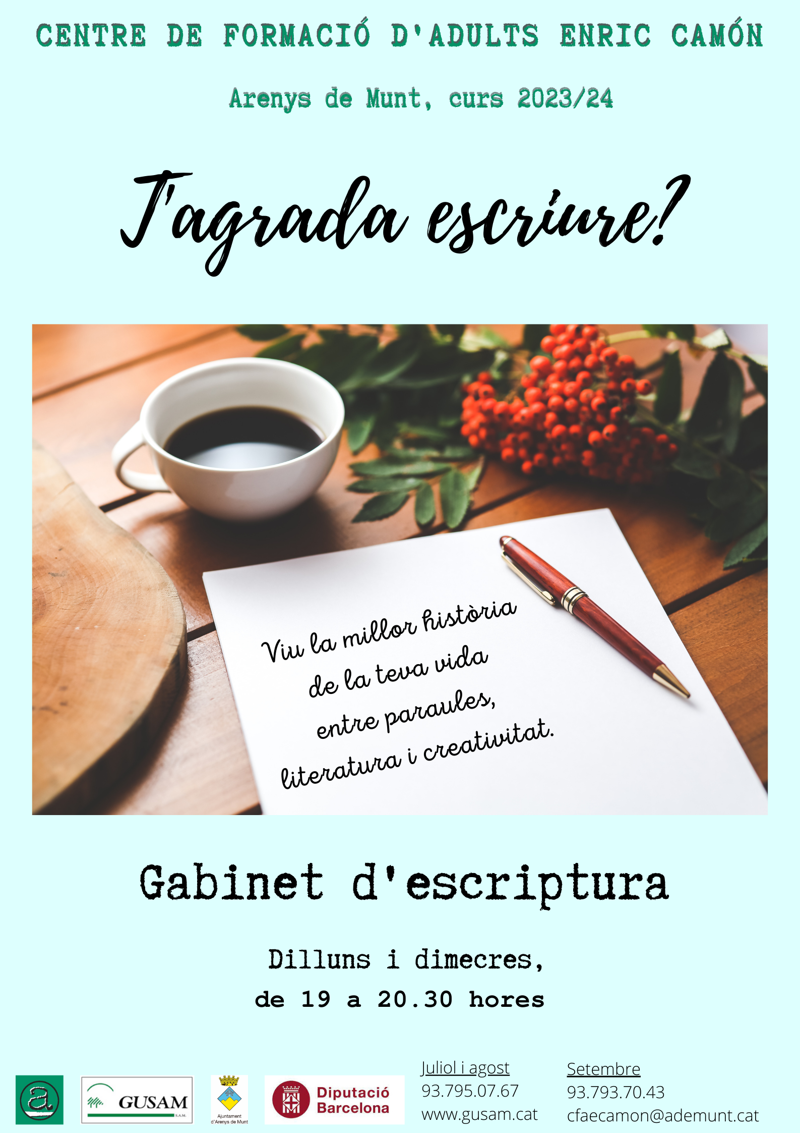 Cartell CFA Enric Camón 2023-24 - Gabinet d'escriptura