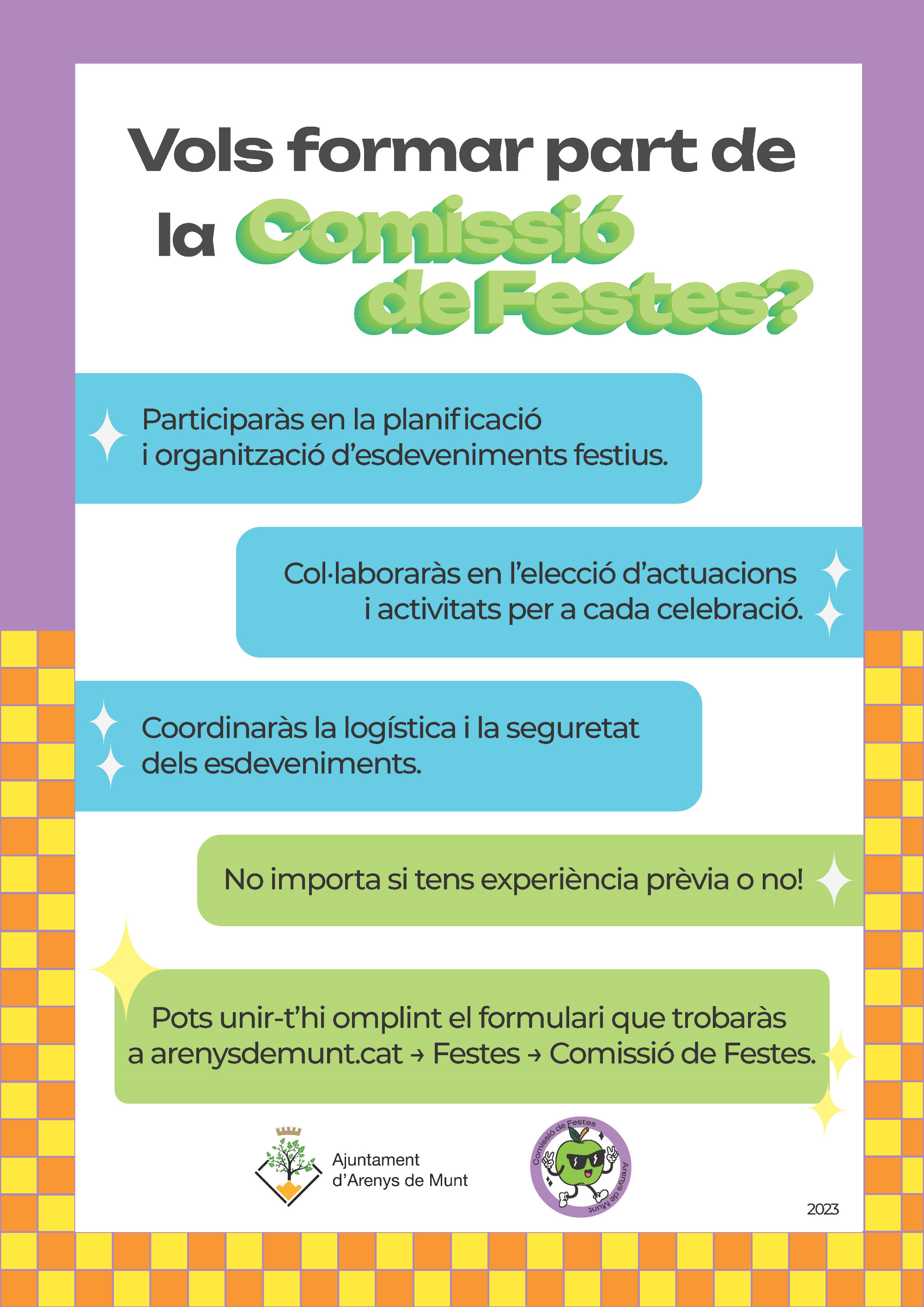 Cartell Vols formar part de la Comissió de Festes?