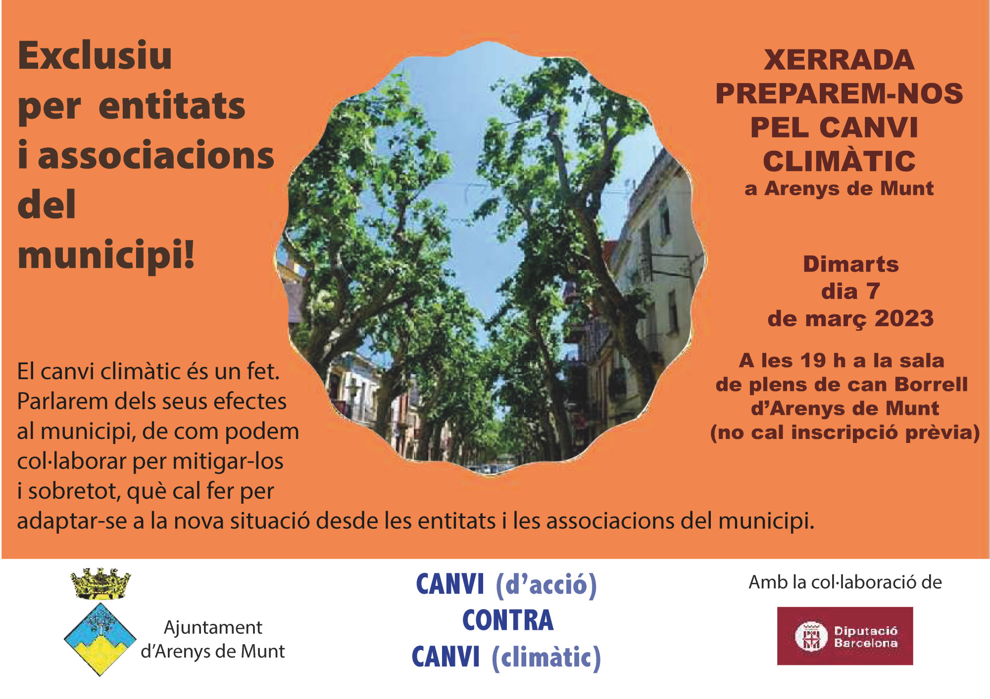 Cartell Xerrada 'Preparem-nos pel canvi climàtic' (entitats) 7-3-23