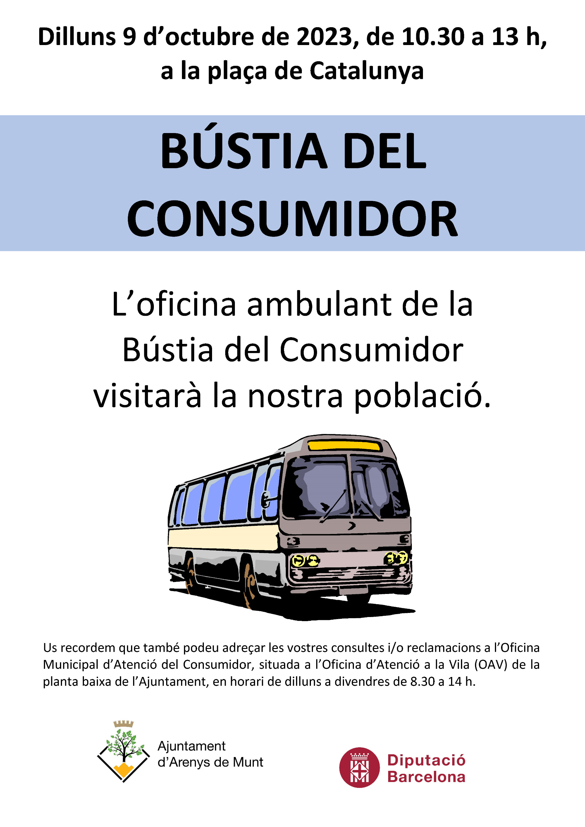 Cartell B&uacute;stia del Consumidor 9-10-23
