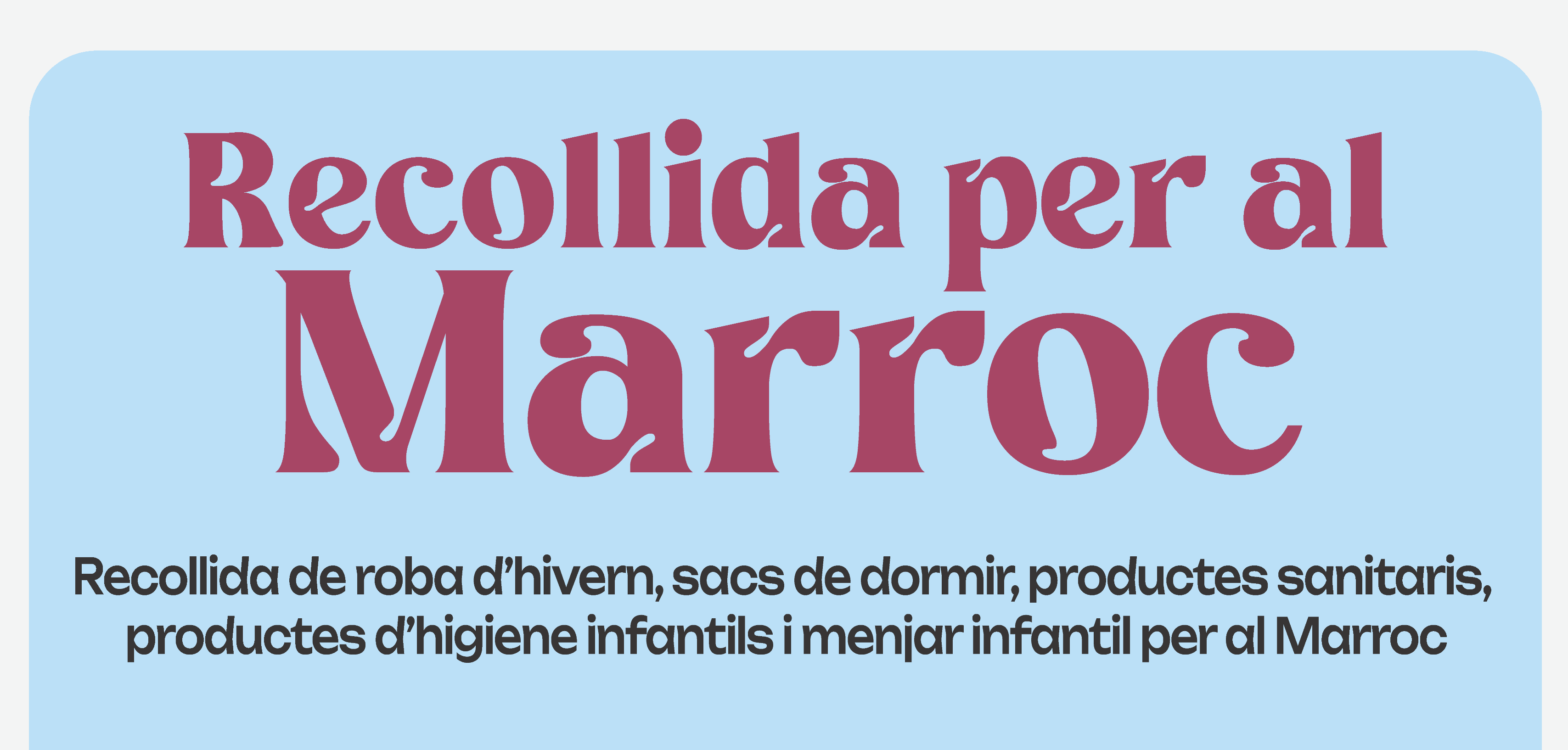 Recollida solidària per al Marroc