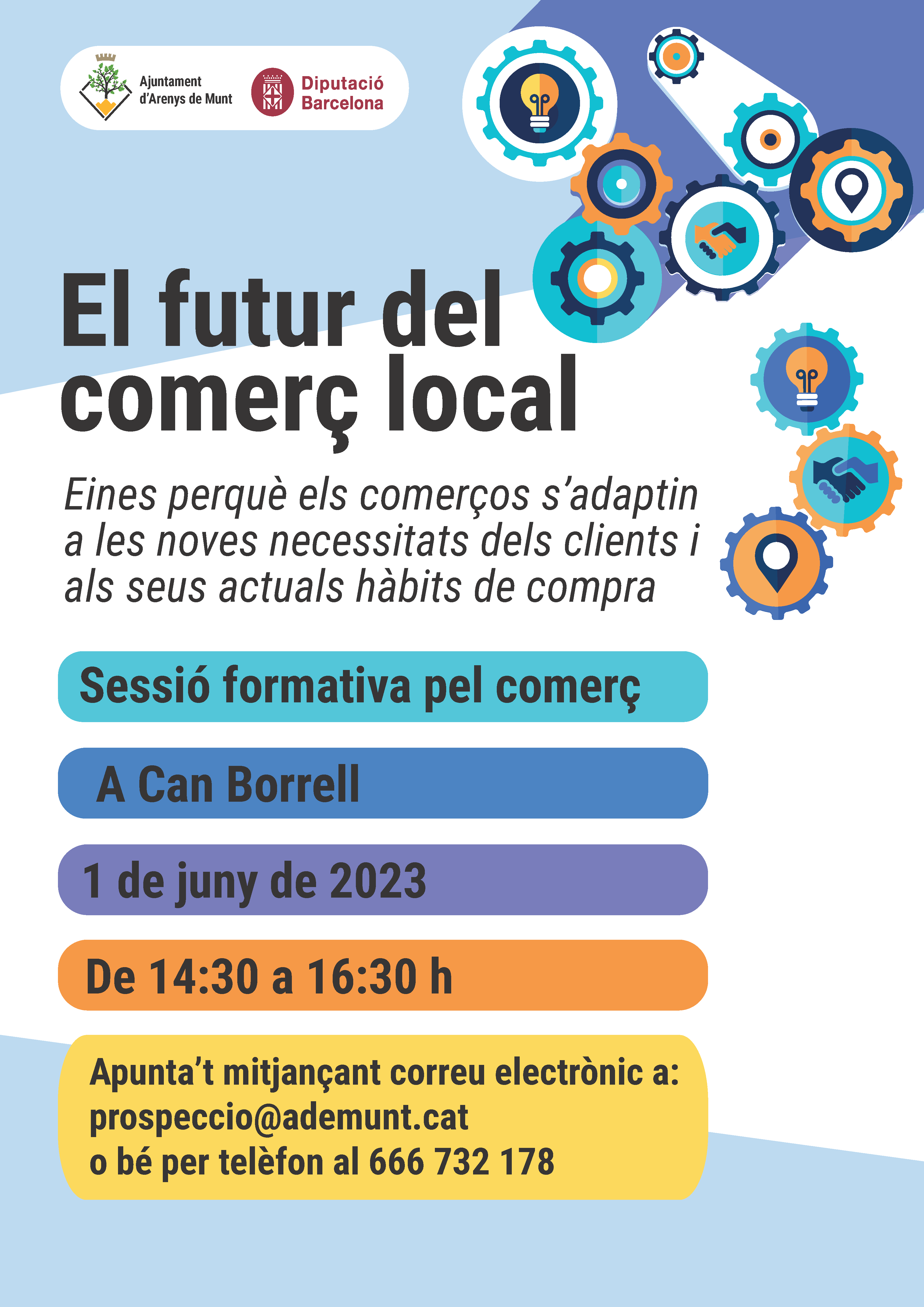 Cartell Jornada de formació per a comerciants 'El futur del comerç local' 1-6-23