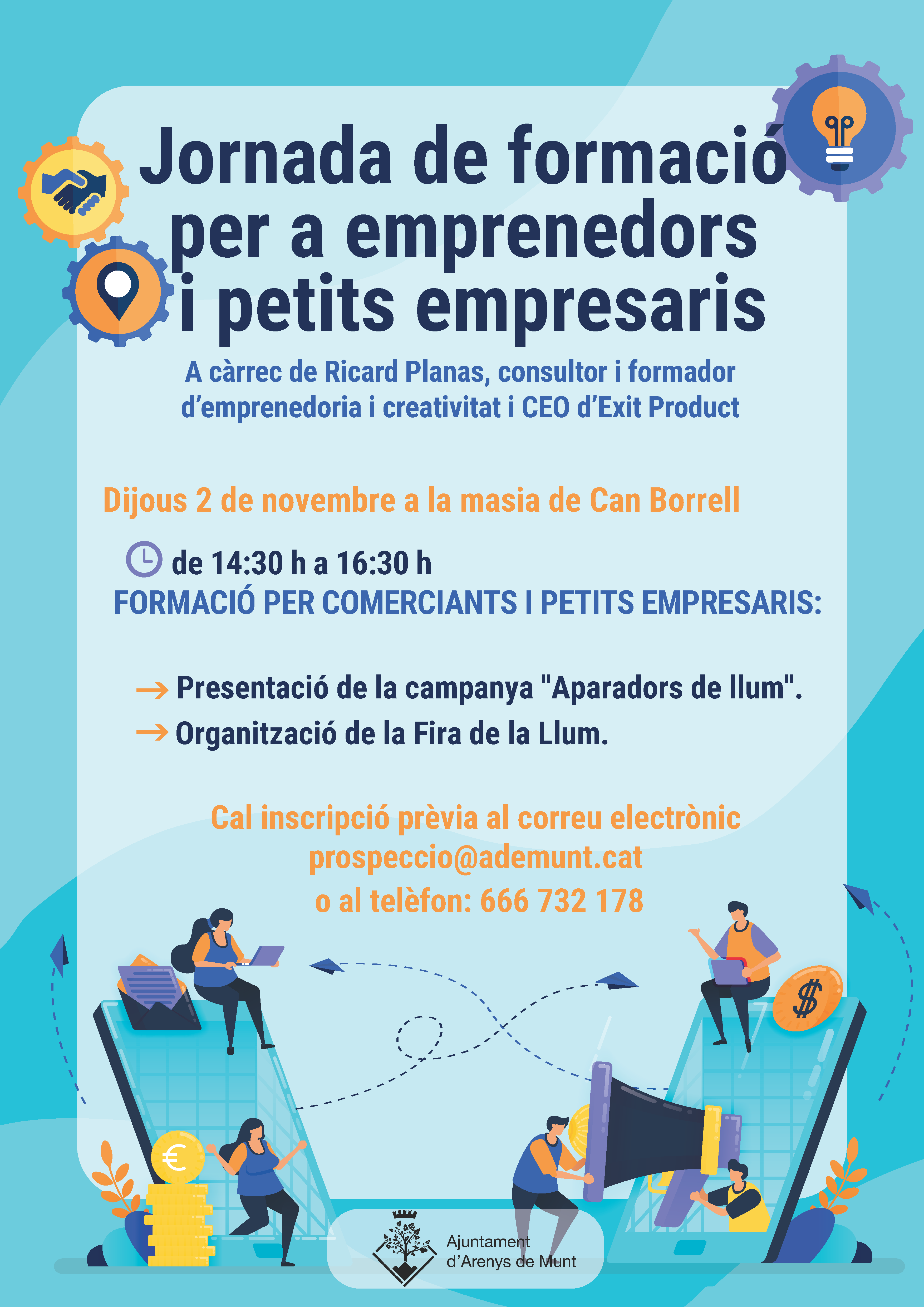 Cartell Jornada de formació per a emprenedors i petits empresaris 2-11-23