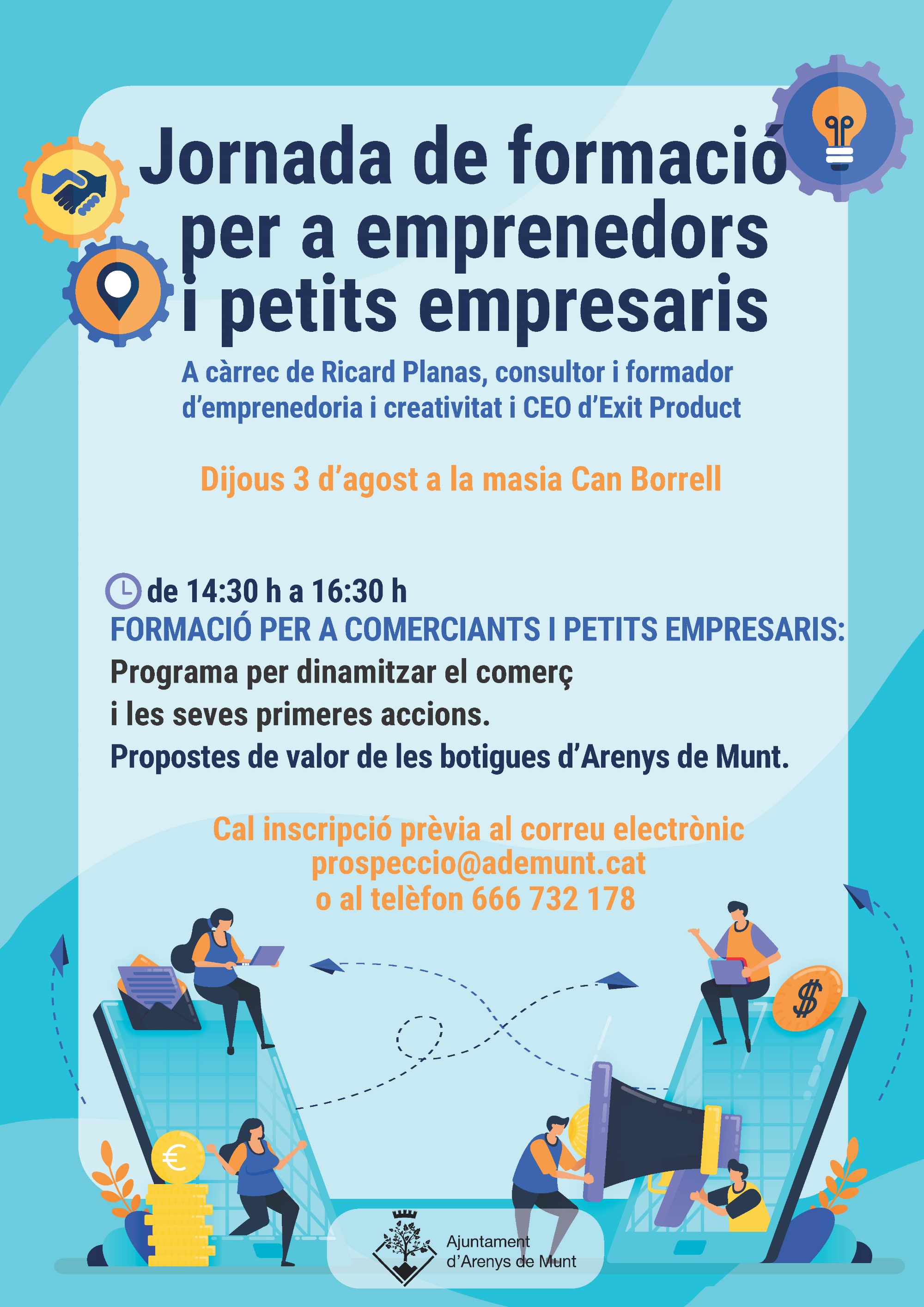 Cartell Jornada de formació per a emprenedors i petits empresaris 3-8-23