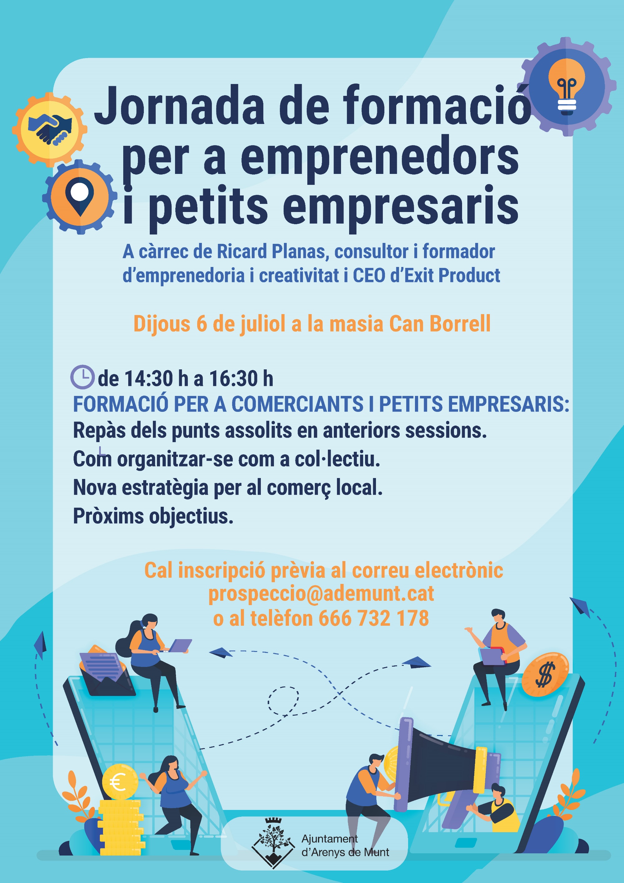 Cartell Jornada de formació per a emprenedors i petits empresaris 6-7-23