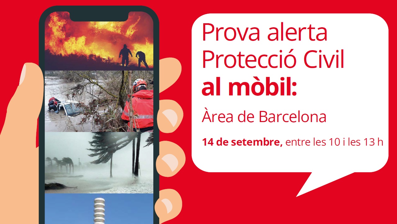 Prova del sistema d'alertes de protecció civil el 14 de setembre