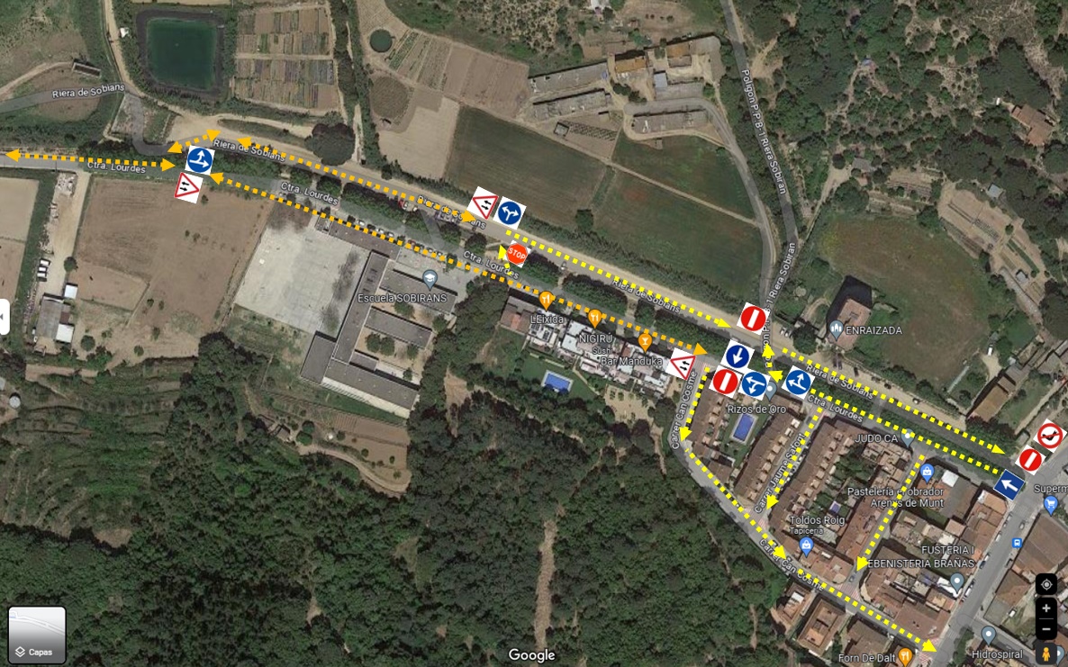 Reordenació del trànsit a la riera de Sobirans i la carretera de Lourdes
