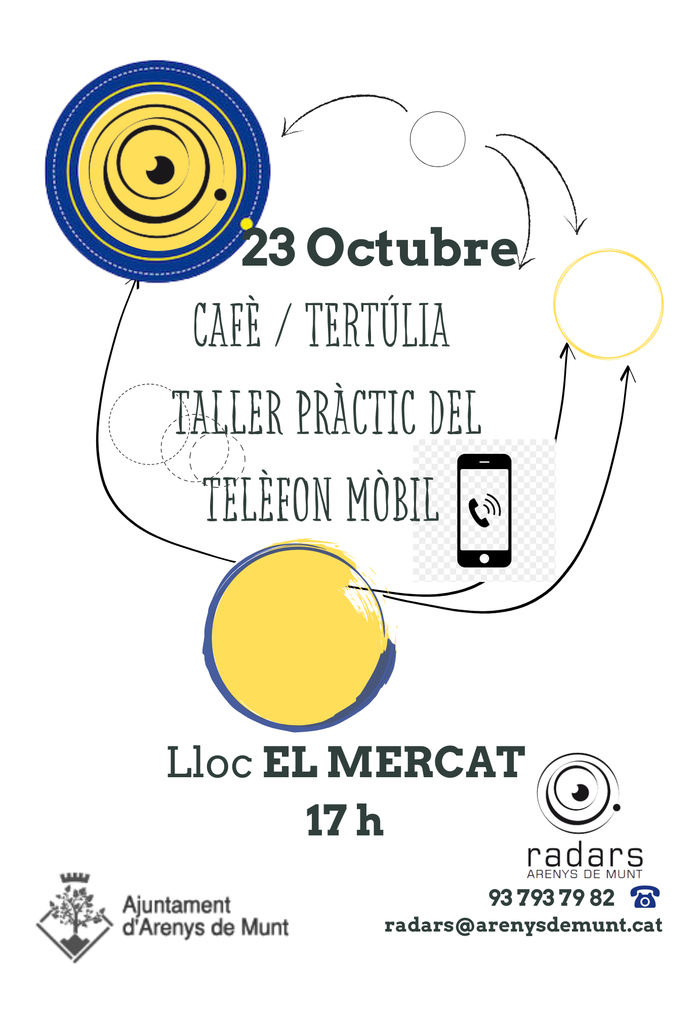 Cartell Tert&uacute;lia Radars sobre el tel&egrave;fon m&ograve;bil 23-10-24