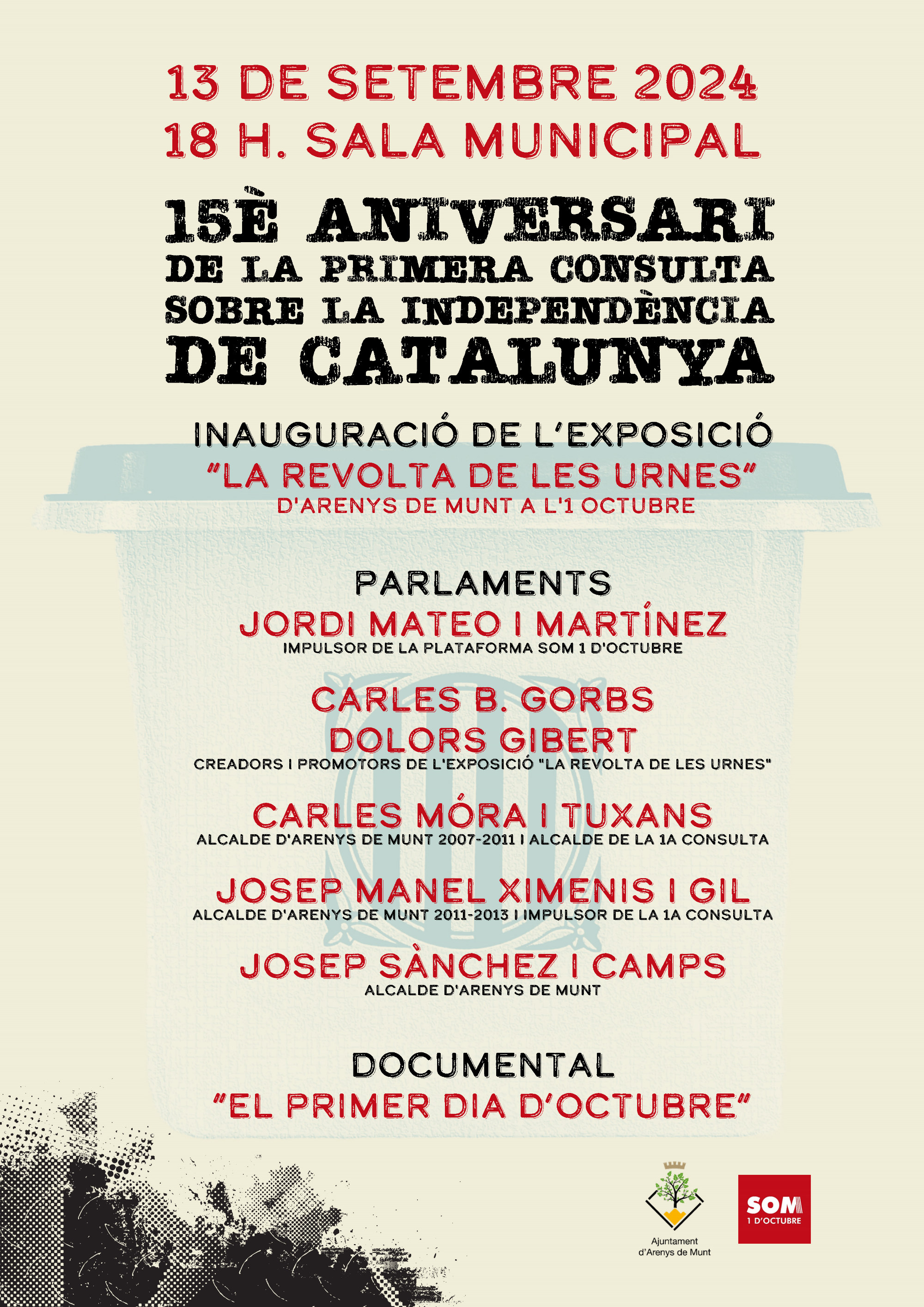 Cartell 15è aniversari primera consulta independència 13-9-24 (acte institucional)