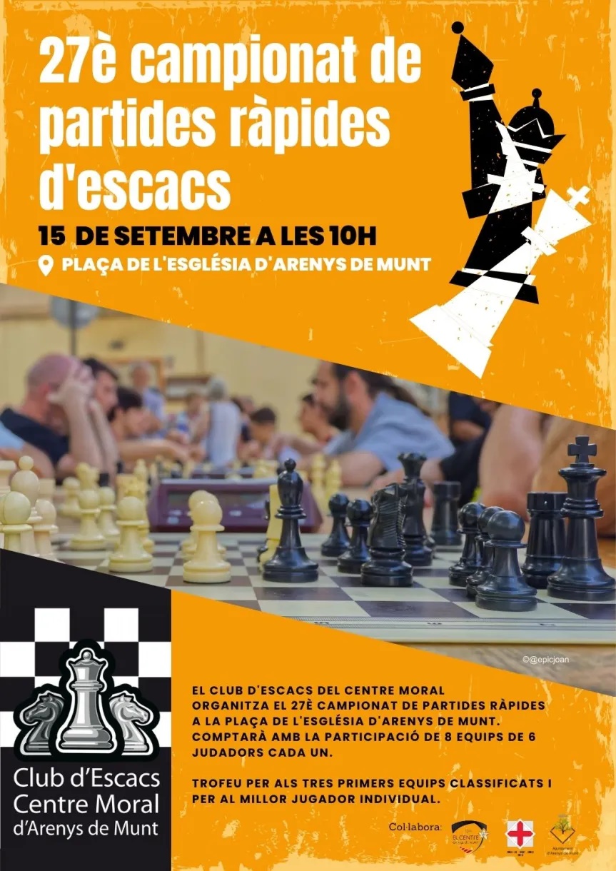 Cartell Centre 27è Campionat de Partides Ràpides d'Escacs 15-9-24