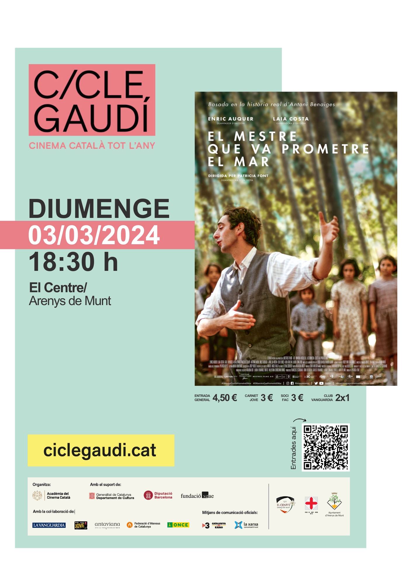 Cartell Centre El mestre que va prometre el mar 3-3-24