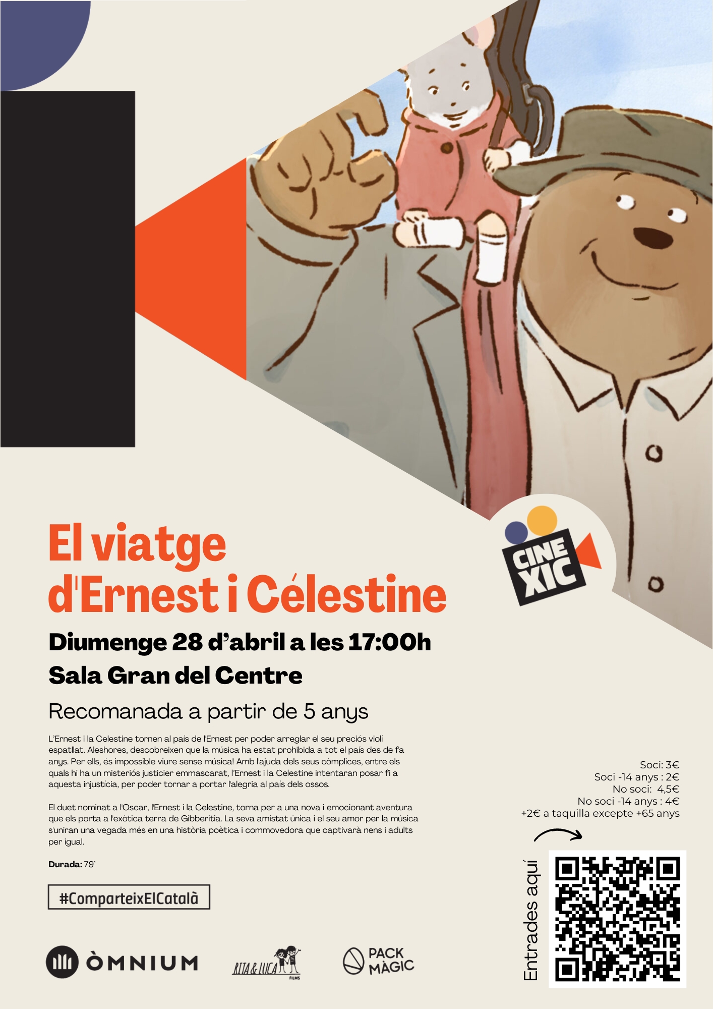 Cartell Centre El viatge d'Ernest i Célestine 28-4-24