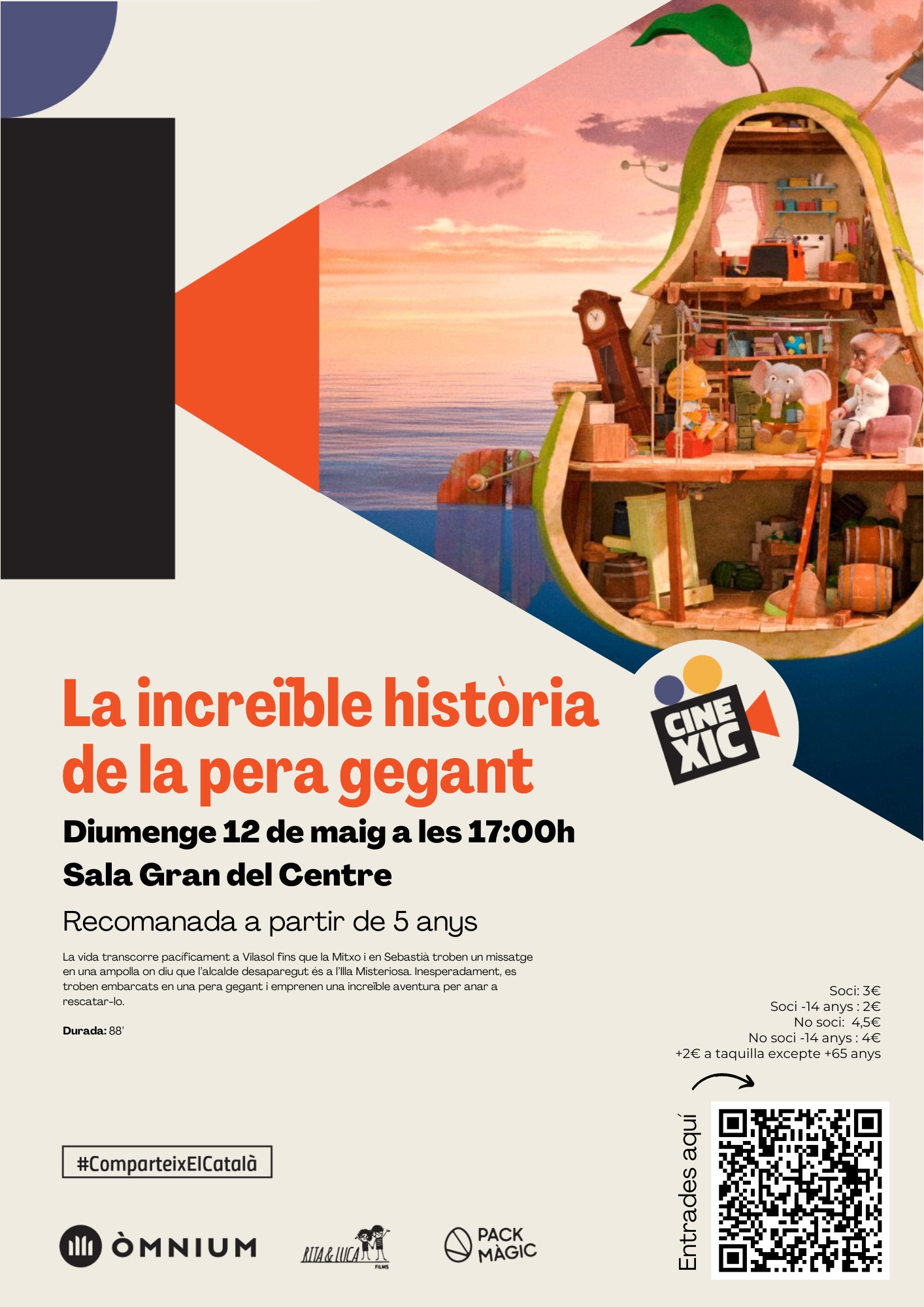 Cartell Centre La increïble hist&ograve;ria de la pera gegant 12-5-24