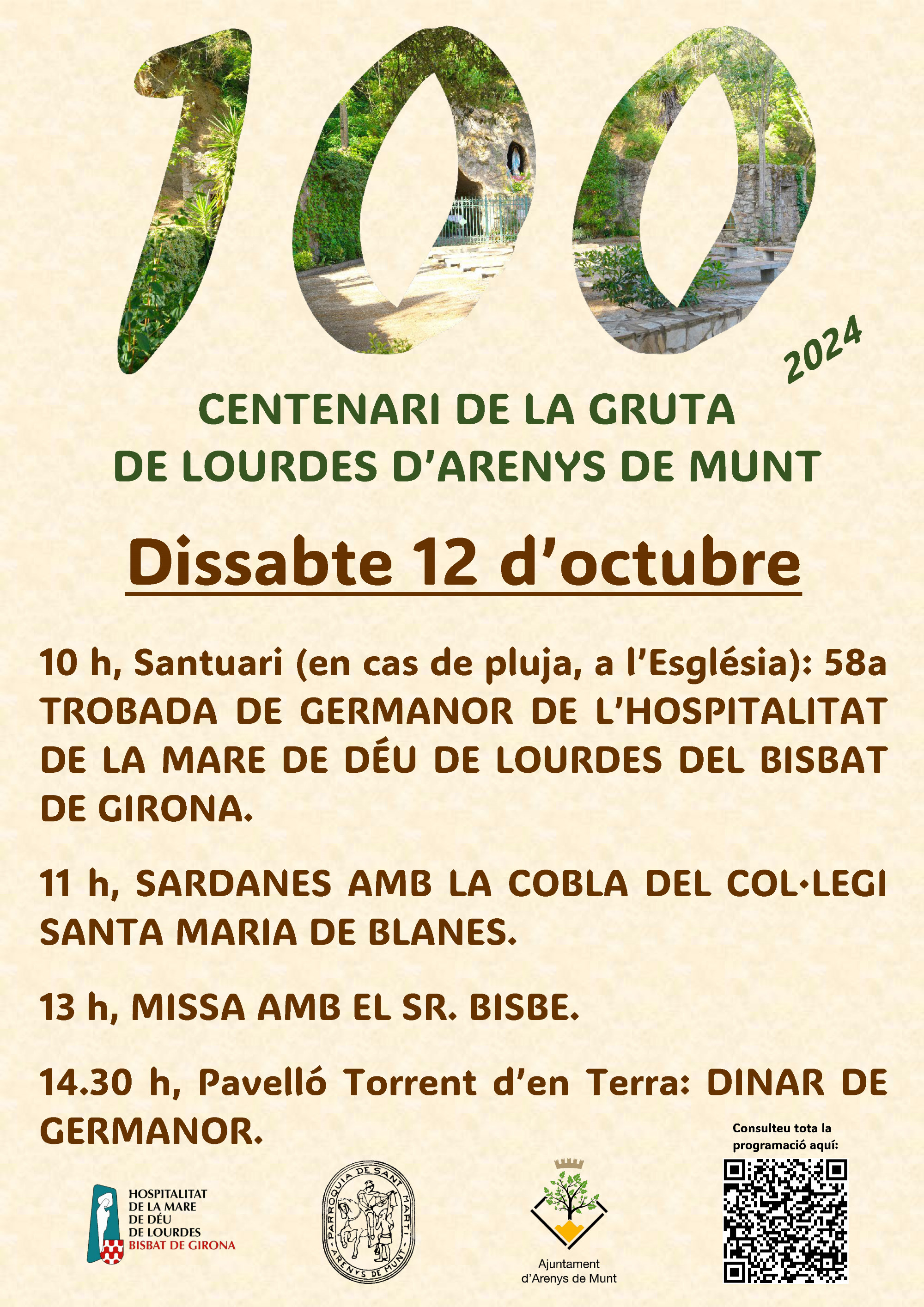 Cartell Centenari de la Gruta de Lourdes 24-10-12