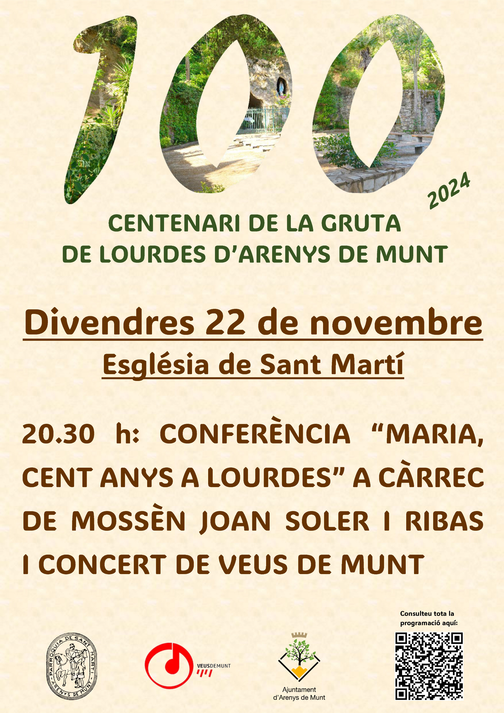 Cartell Centenari de la Gruta de Lourdes 24-11-22