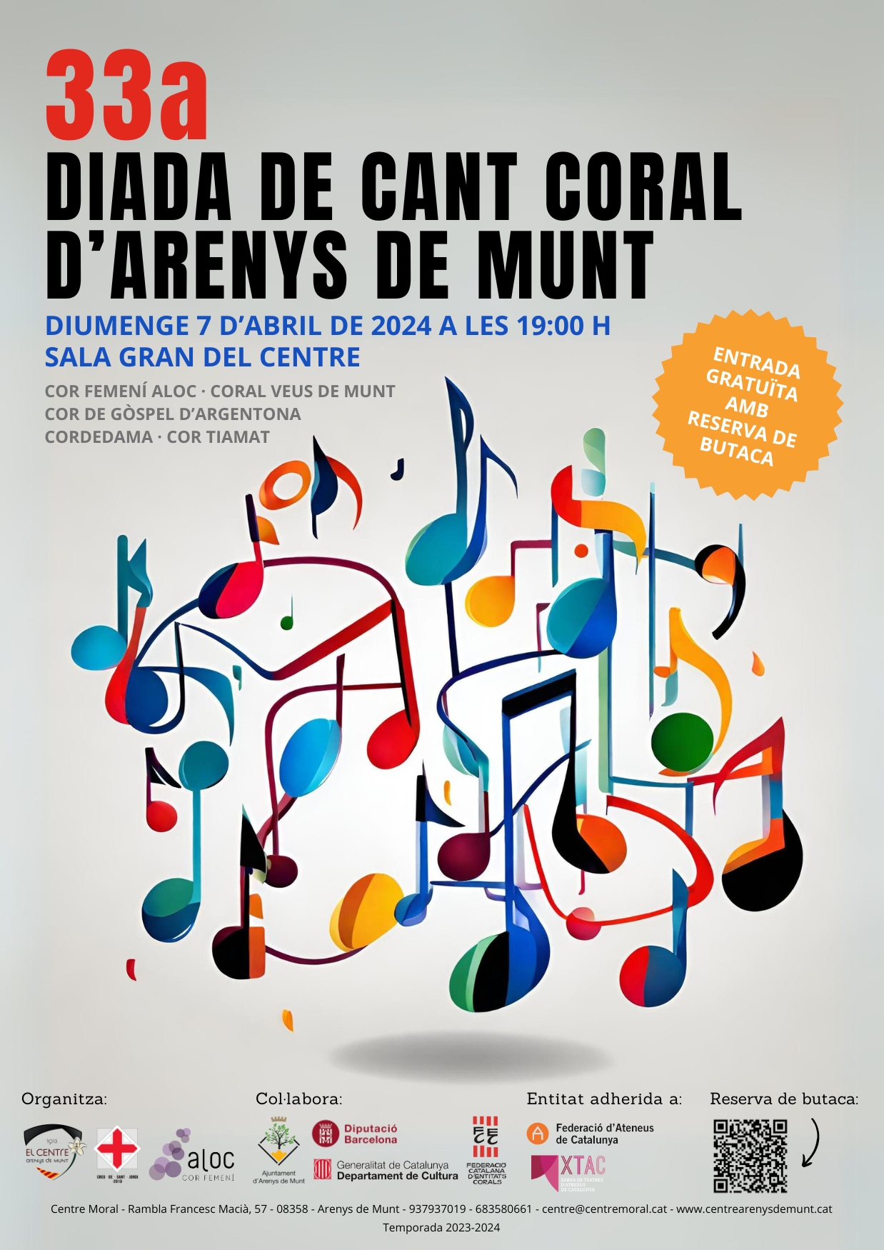 Cartell XXXIII Diada de Cant Coral 7-4-24