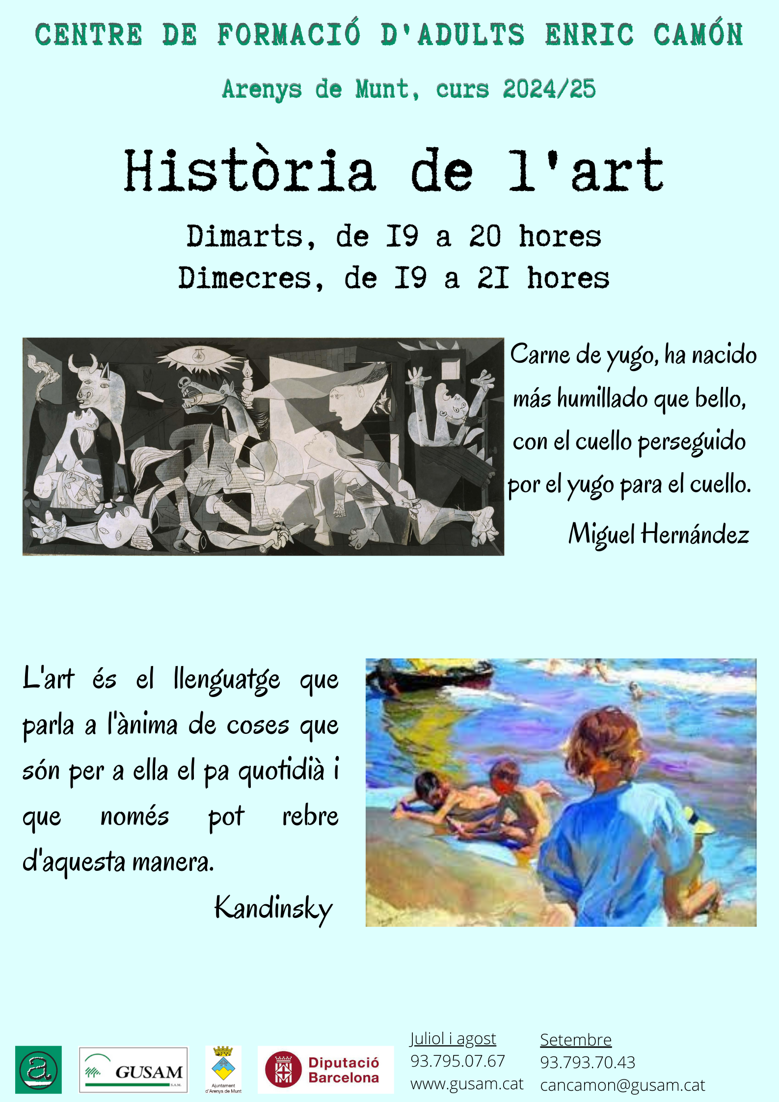 Cartell CFA Enric Camón 2024-25 - Història de l'art