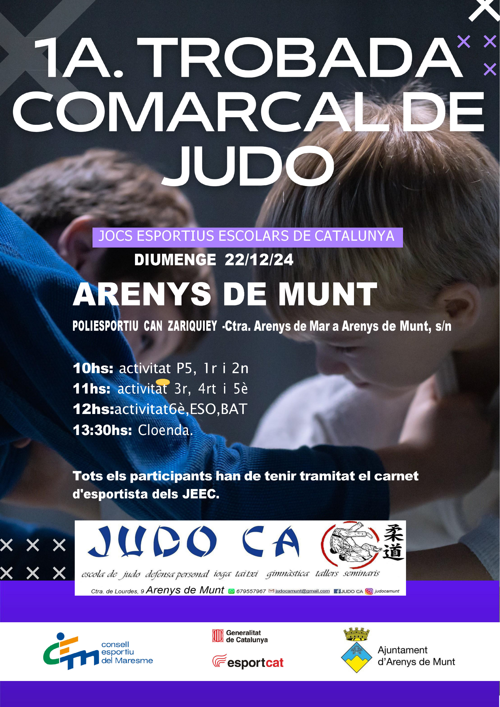 Cartell 1a Trobada Comarcal de Judo 22-12-24