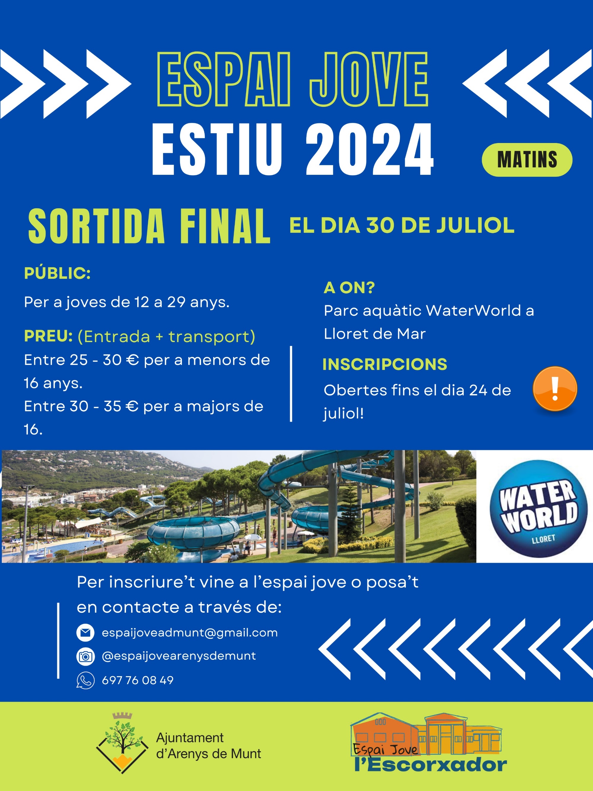Cartell Sortida final d'estiu Espai Jove 30-7-24