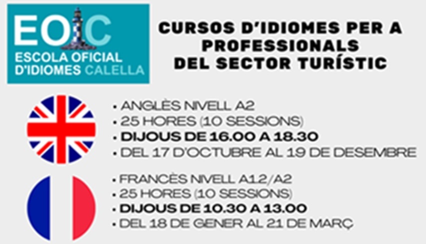 L'EOI Calella ofereix cursos subvencionats per a empleats del sector turístic