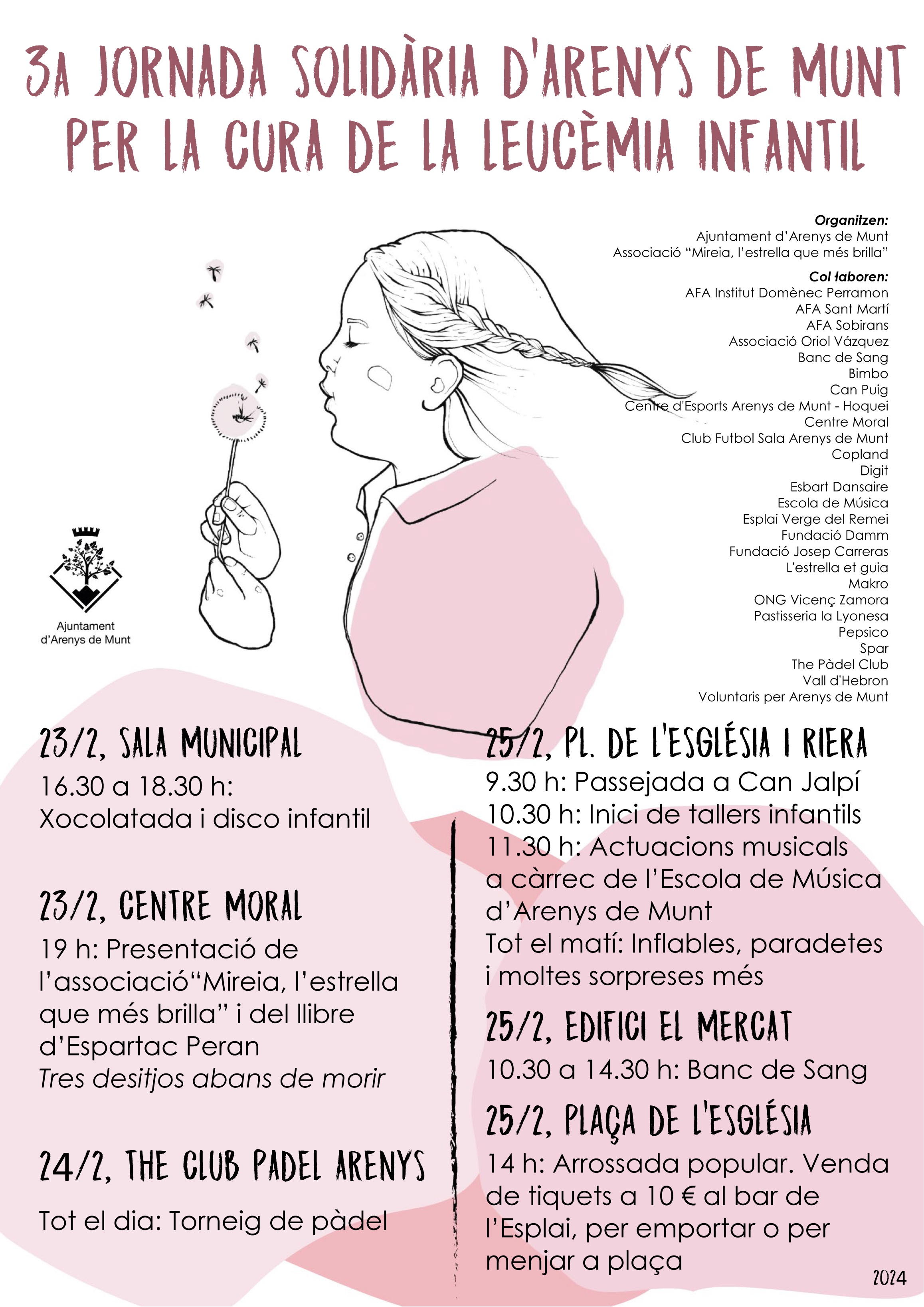 Cartell 3a Jornada Solidària per la Cura de la Leucèmia Infantil (febrer 2024)