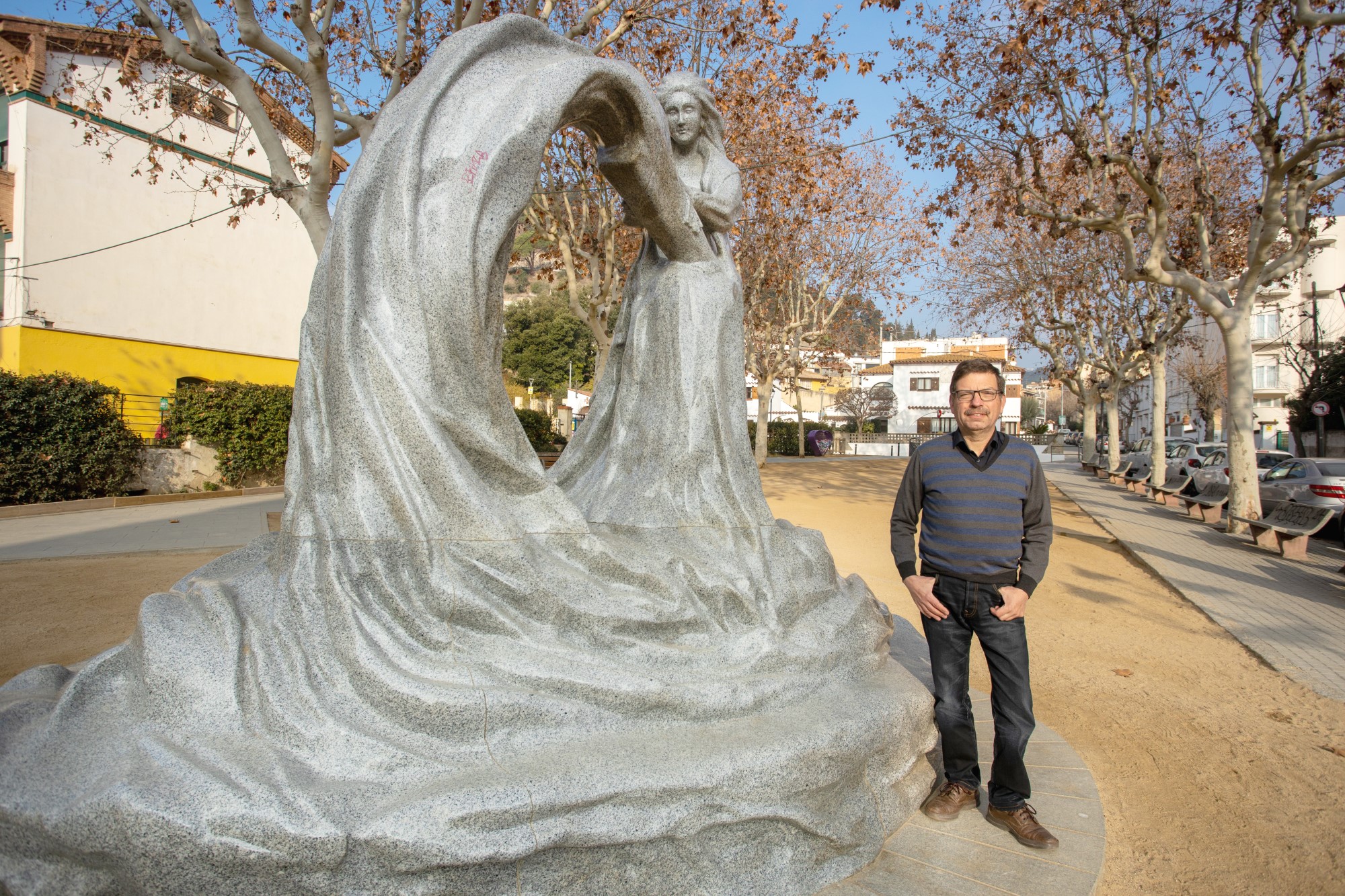 Gaspar Casals i Coll a la plaça de Catalunya