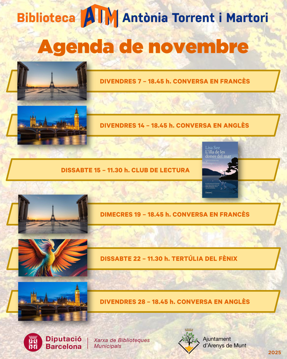 AGENDA  BIBLIOTECA NOVEMBRE 2025