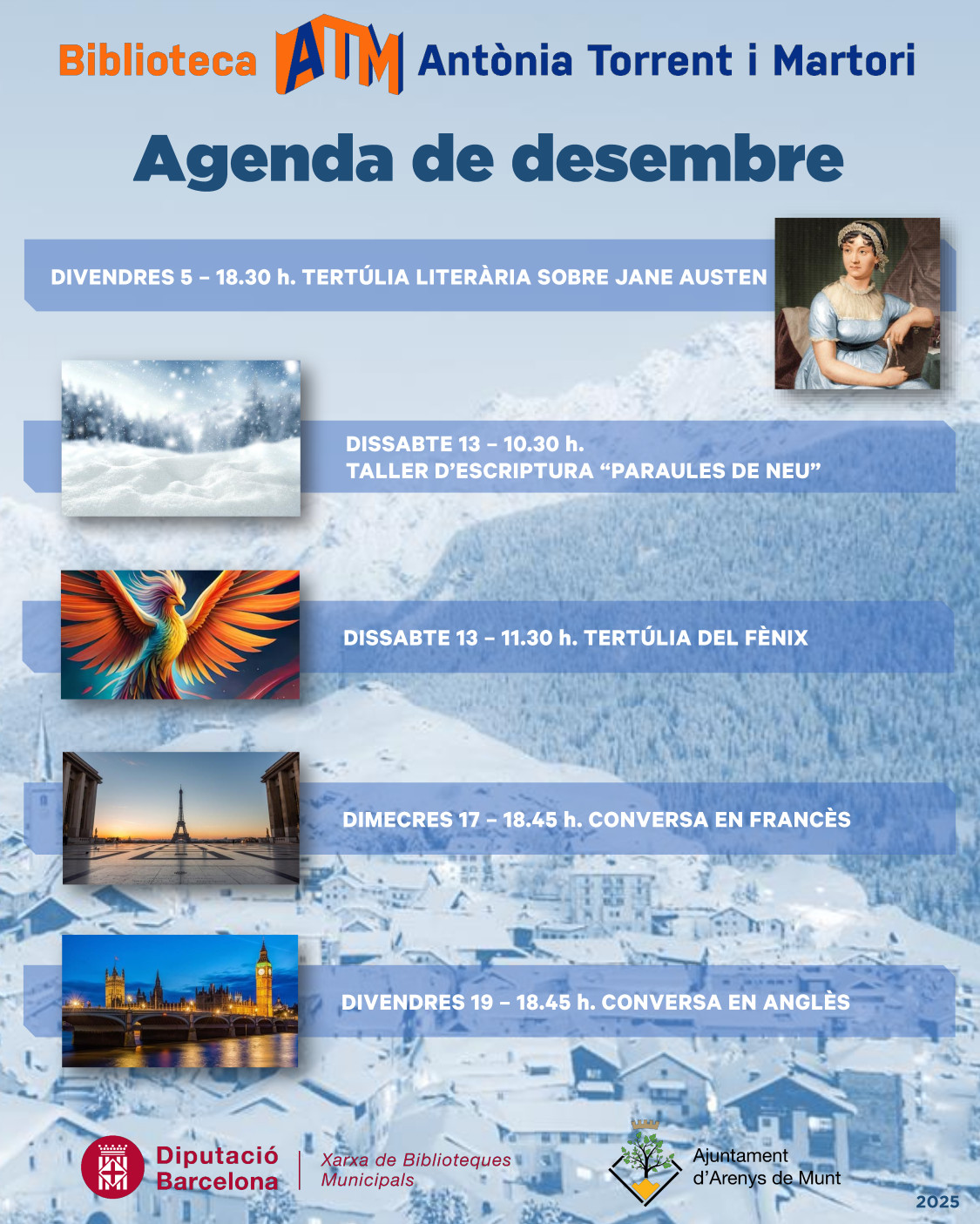 AGENDA DE DESEMBRE : BIBLIOTECA ANTÒNIA TORRENT I MARTORI