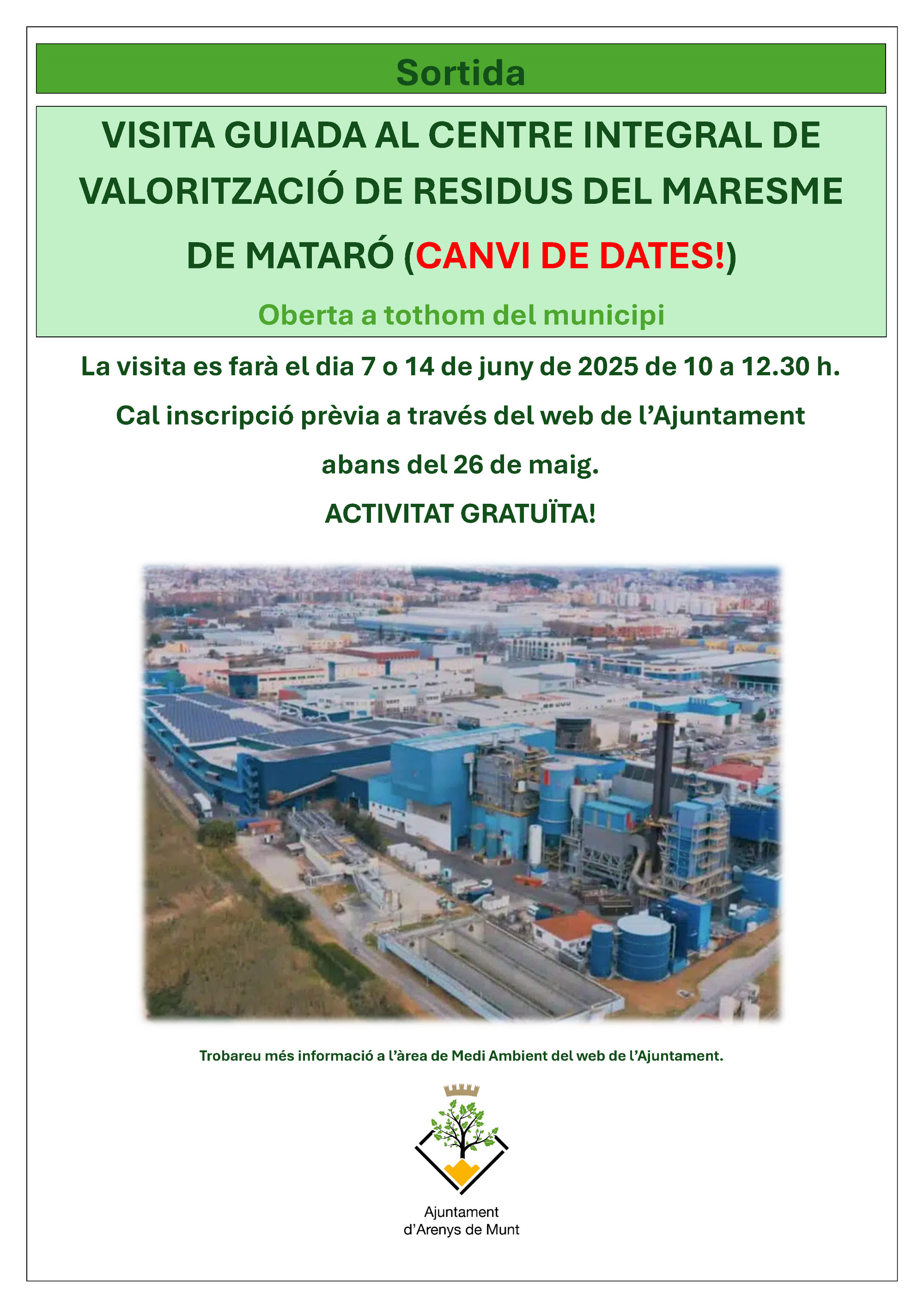 Cartell Visita al Centre Integral de Valorització de Residus del Maresme juny 2025