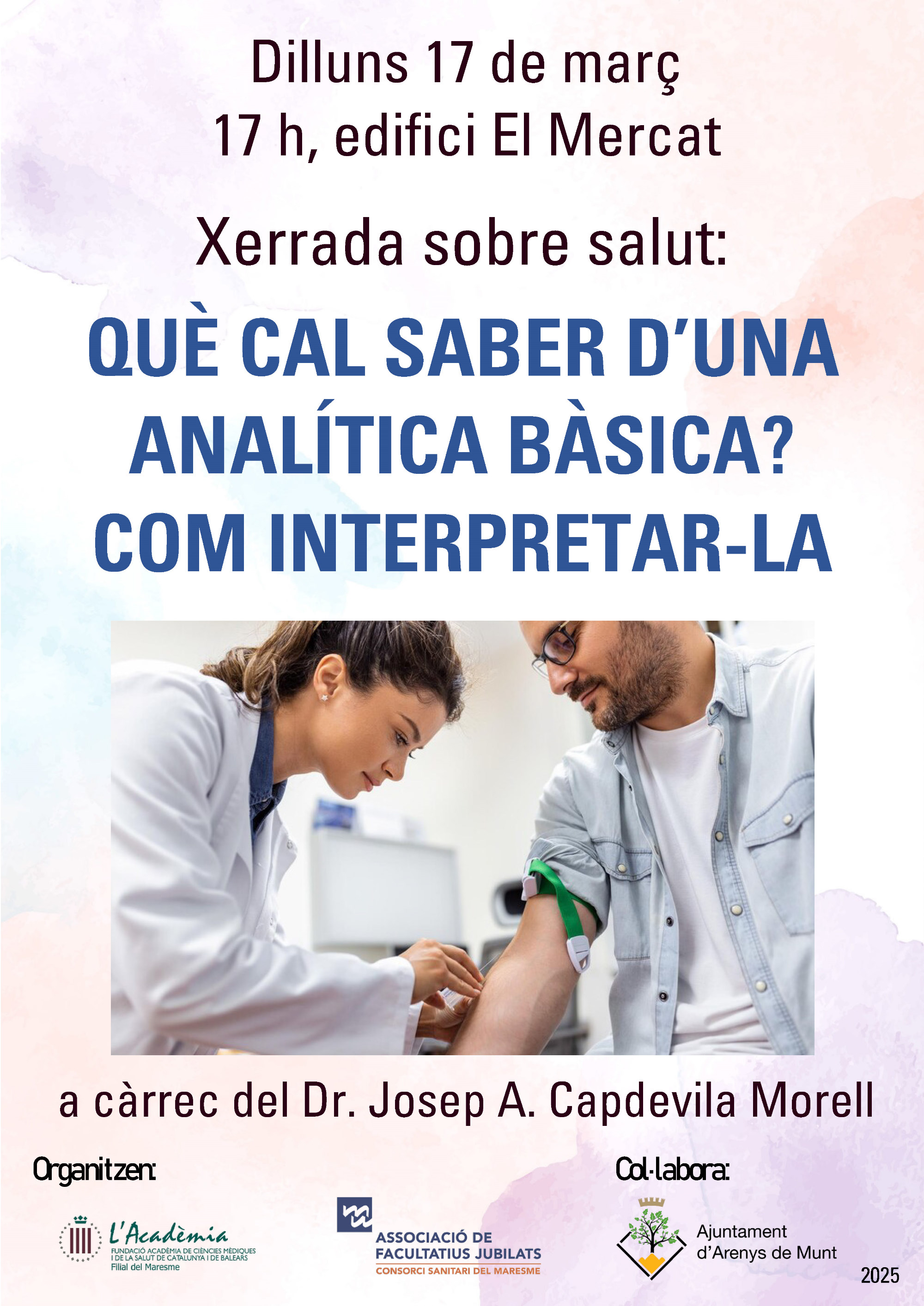 Cartell Xerrada 'Què cal saber d'una analítica bàsica' 17-3-25