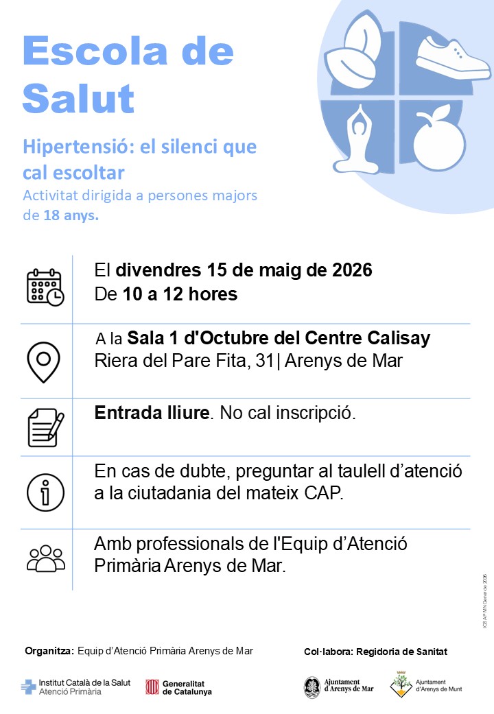 Xerrada escola de salut: hipertensi&oacute;, el silenci que cal escoltar