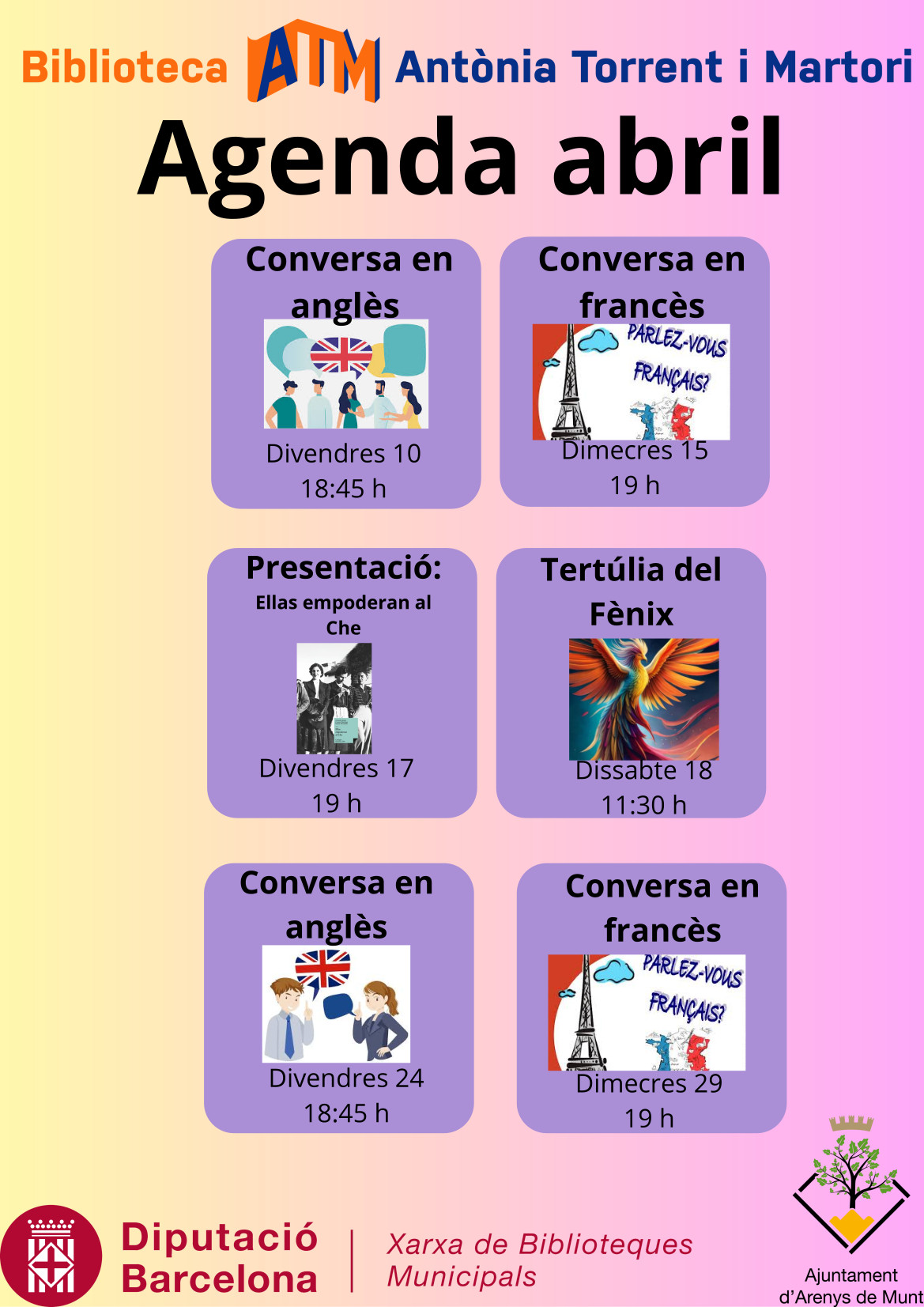 Agenda biblioteca mes d'abril 2026