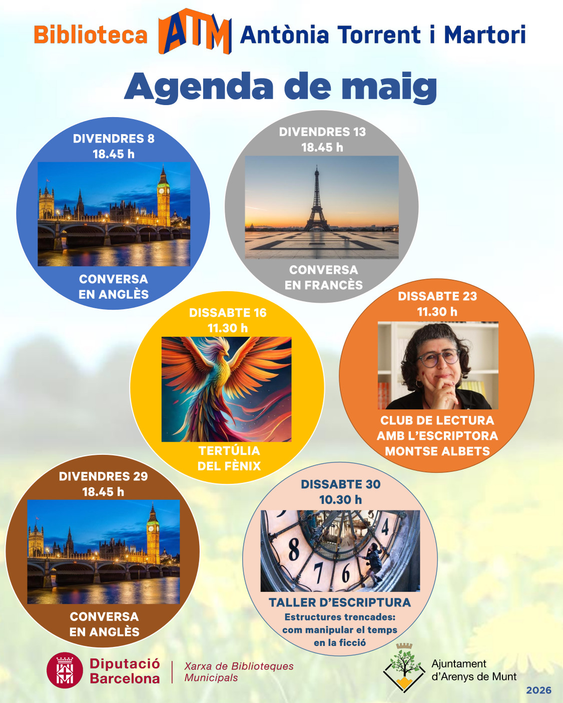 Agenda mes de maig de 2026 - Biblioteca Ant&ograve;nia Torrent i Martori
