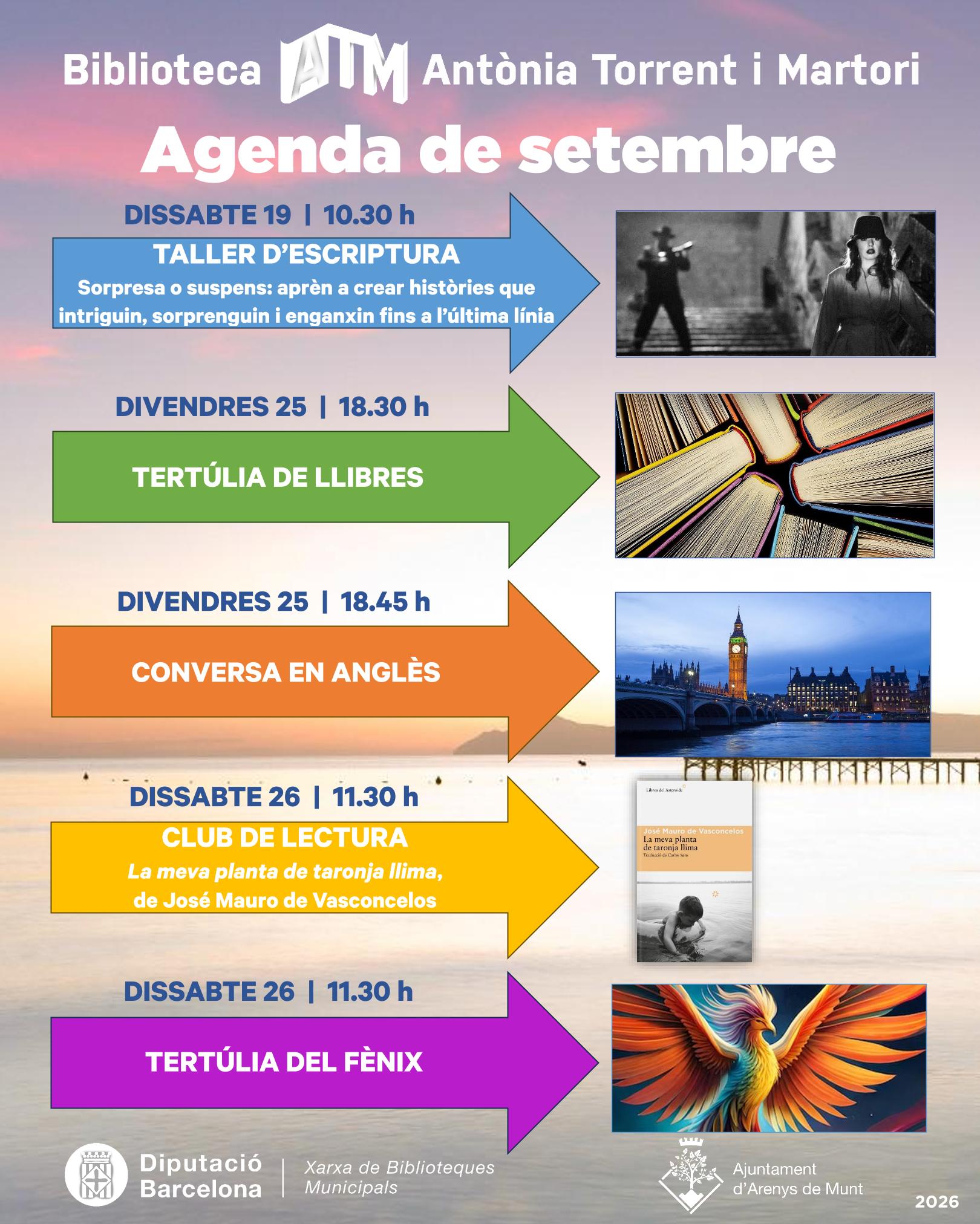 Agenda de setembre - Biblioteca Ant&ograve;nia Torrent i Martori