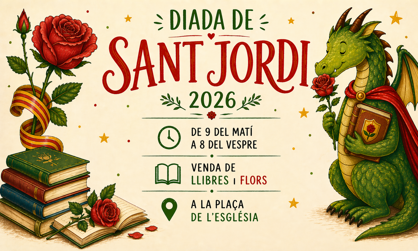 Diada de Sant Jordi a Arenys de Munt: llibres, flors i talent local